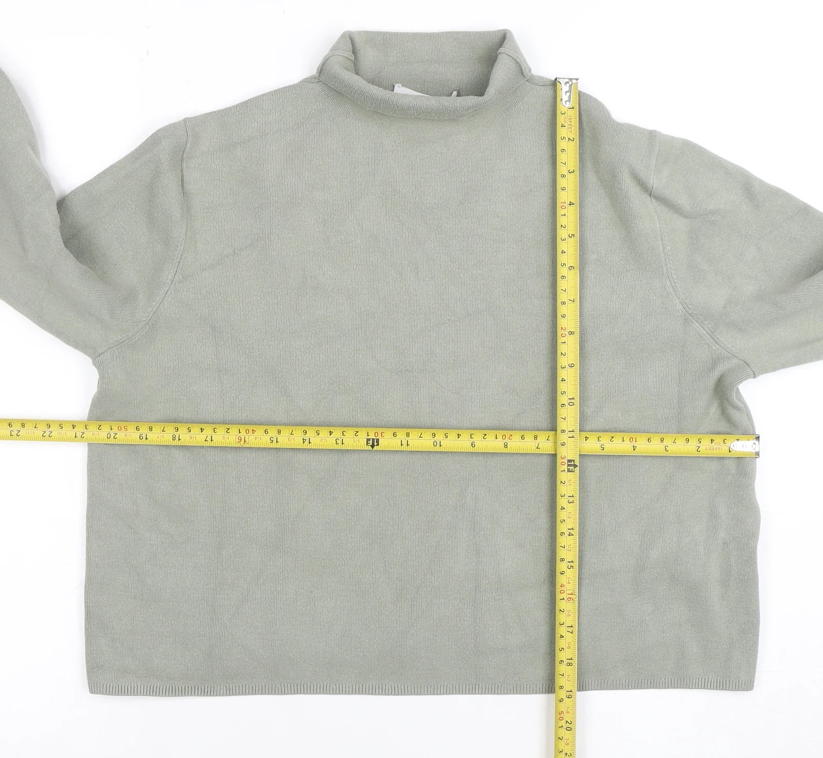 & Other Stories Women Green Mock Neck Knit Long Sleeve Top S - Image 2