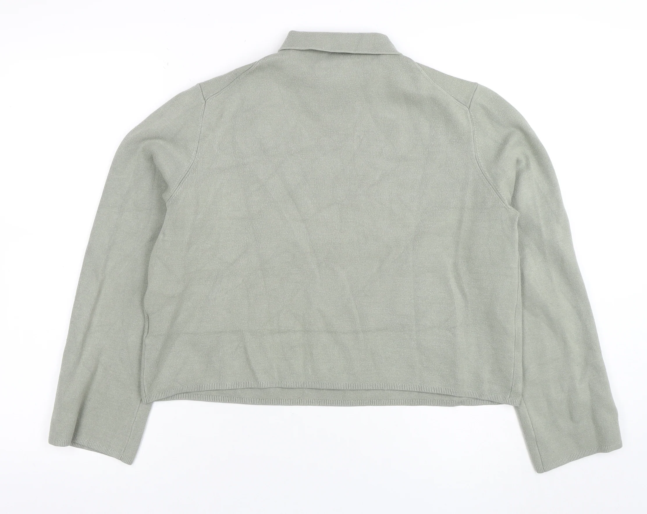 & Other Stories Women Green Mock Neck Knit Long Sleeve Top S - Image 3