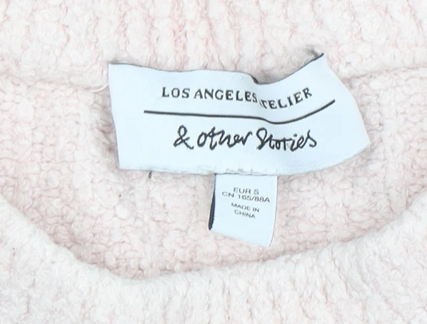 & Other Stories Women Pink Crew Neck Knit Pullover Jumper Size 10 - Image 4