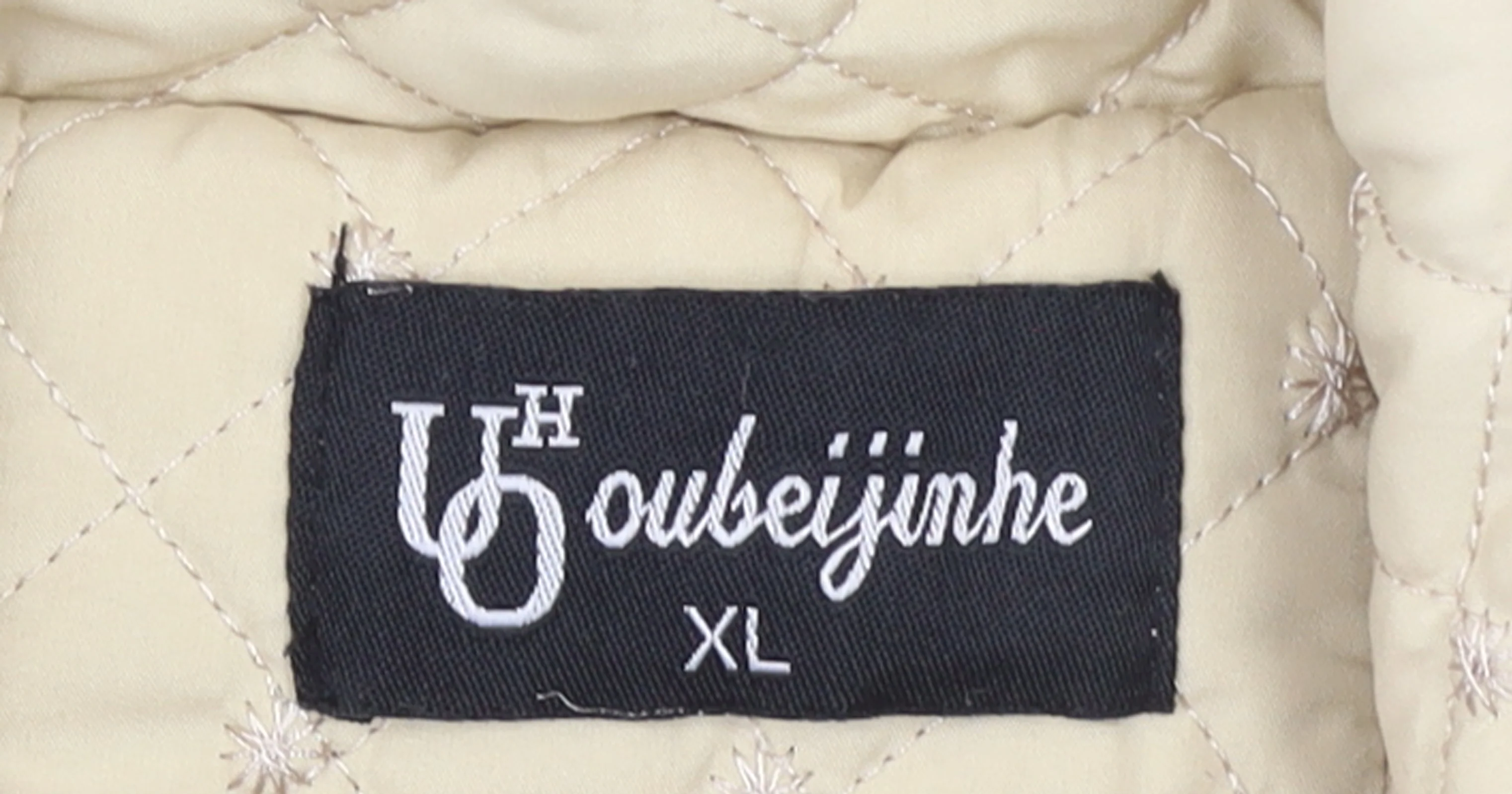 Oubeijinhe Womens Beige Quilted Mid-Length Jacket XL - Image 4