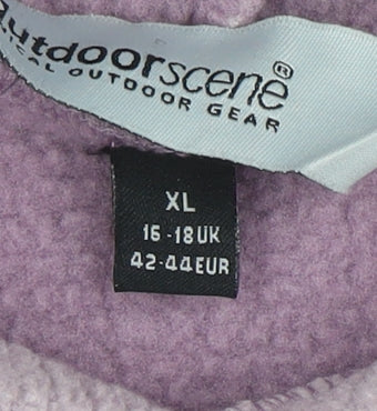 Outdoor Scene Women’s Purple Pullover Hoodie XL Polyester Blend Warm Fleece - Image 5