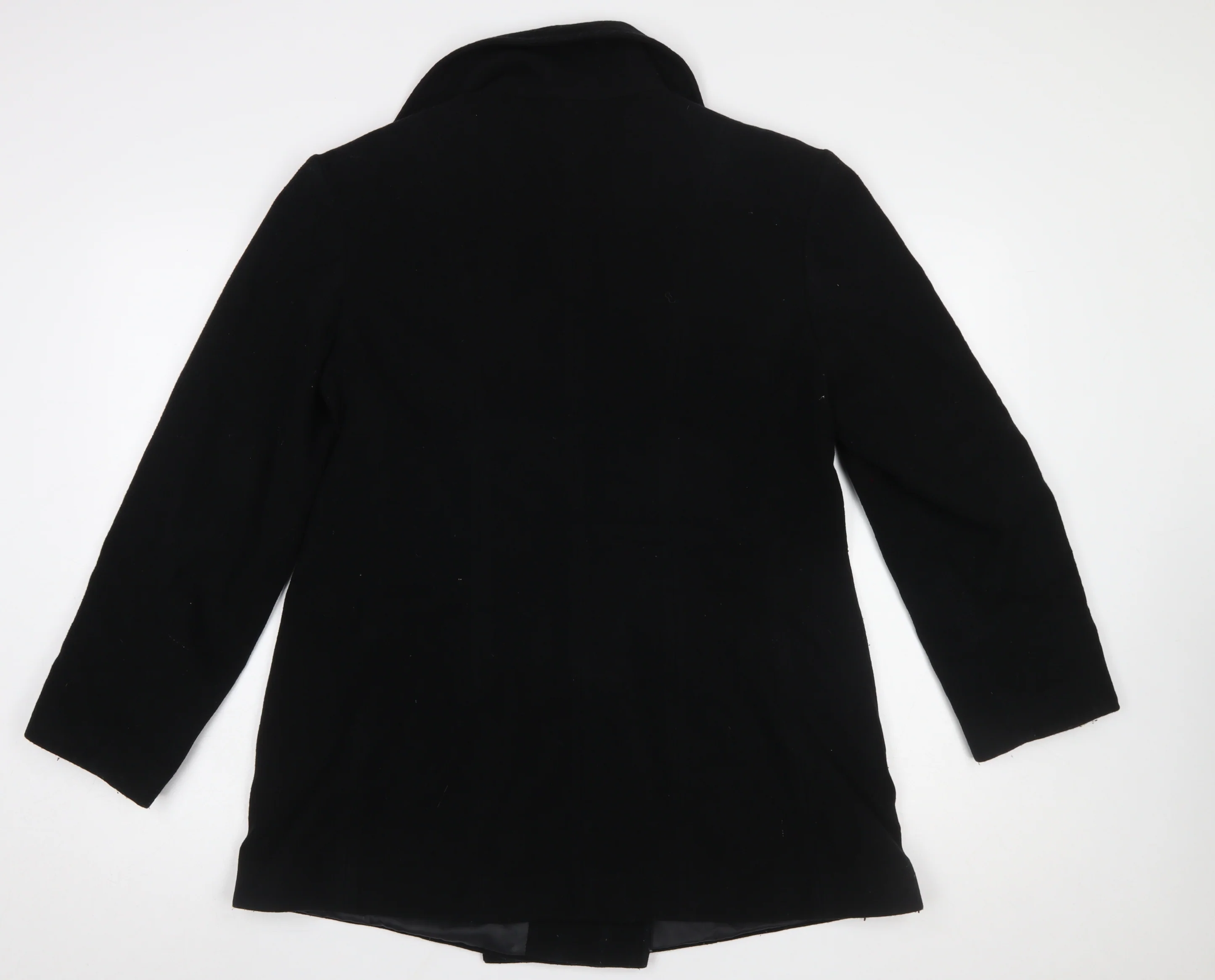 Outfit Womens Black Wool Cashmere Blend Pea Coat Size 14 - Image 3