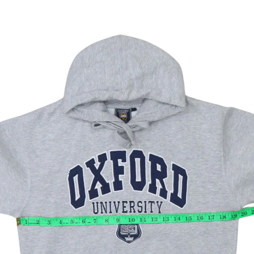 Oxford University Mens Grey Pullover Hoodie Fleece M Regular Fit - Image 3