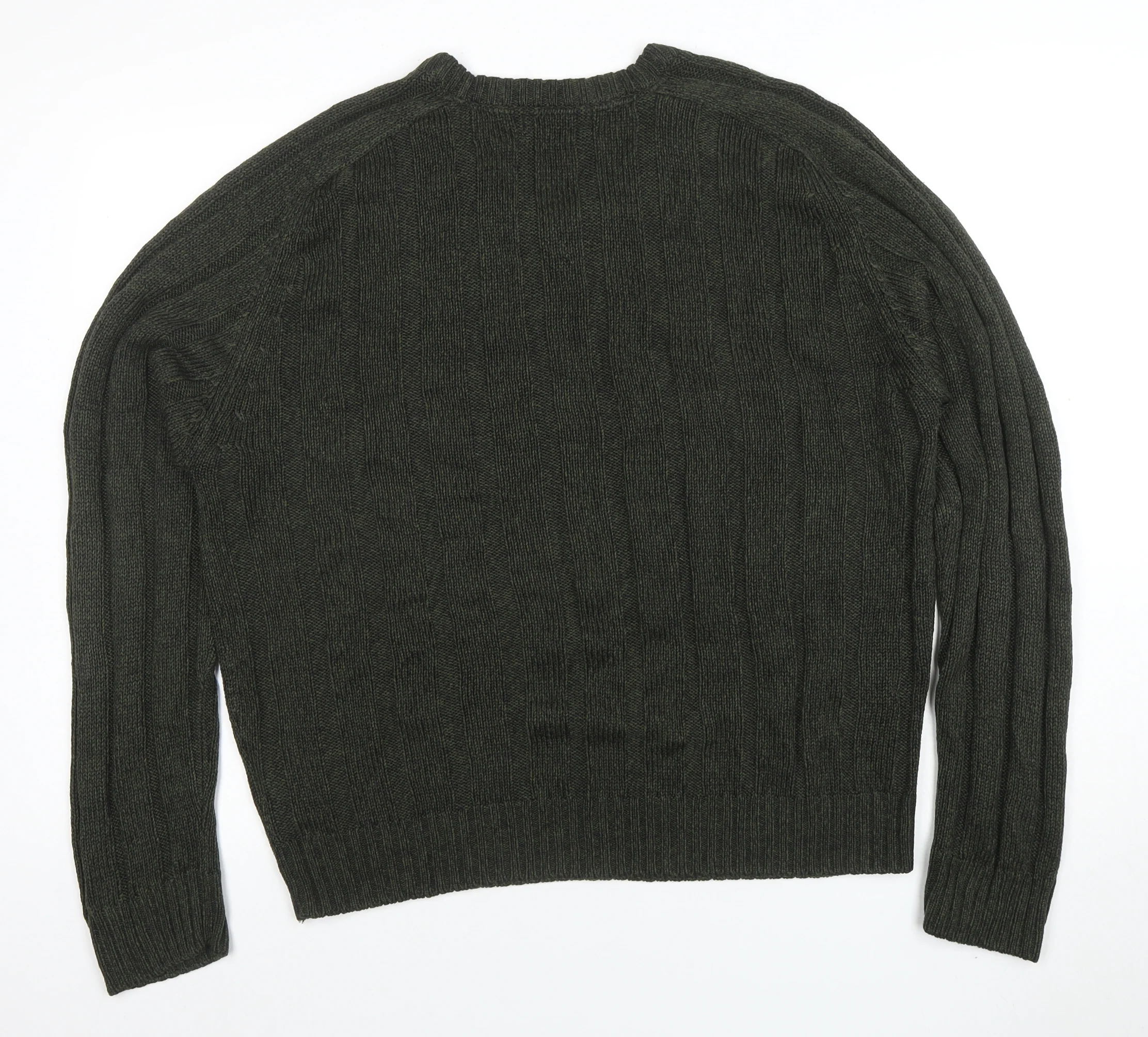P.G. Field Men's Green XL V-Neck Knit Acrylic Jumper Sweater - Image 3
