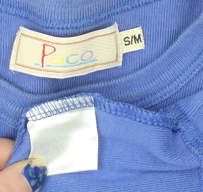 Paco Women's Blue Crew Neck Cotton Long Sleeve Pullover Jumper S - Image 4