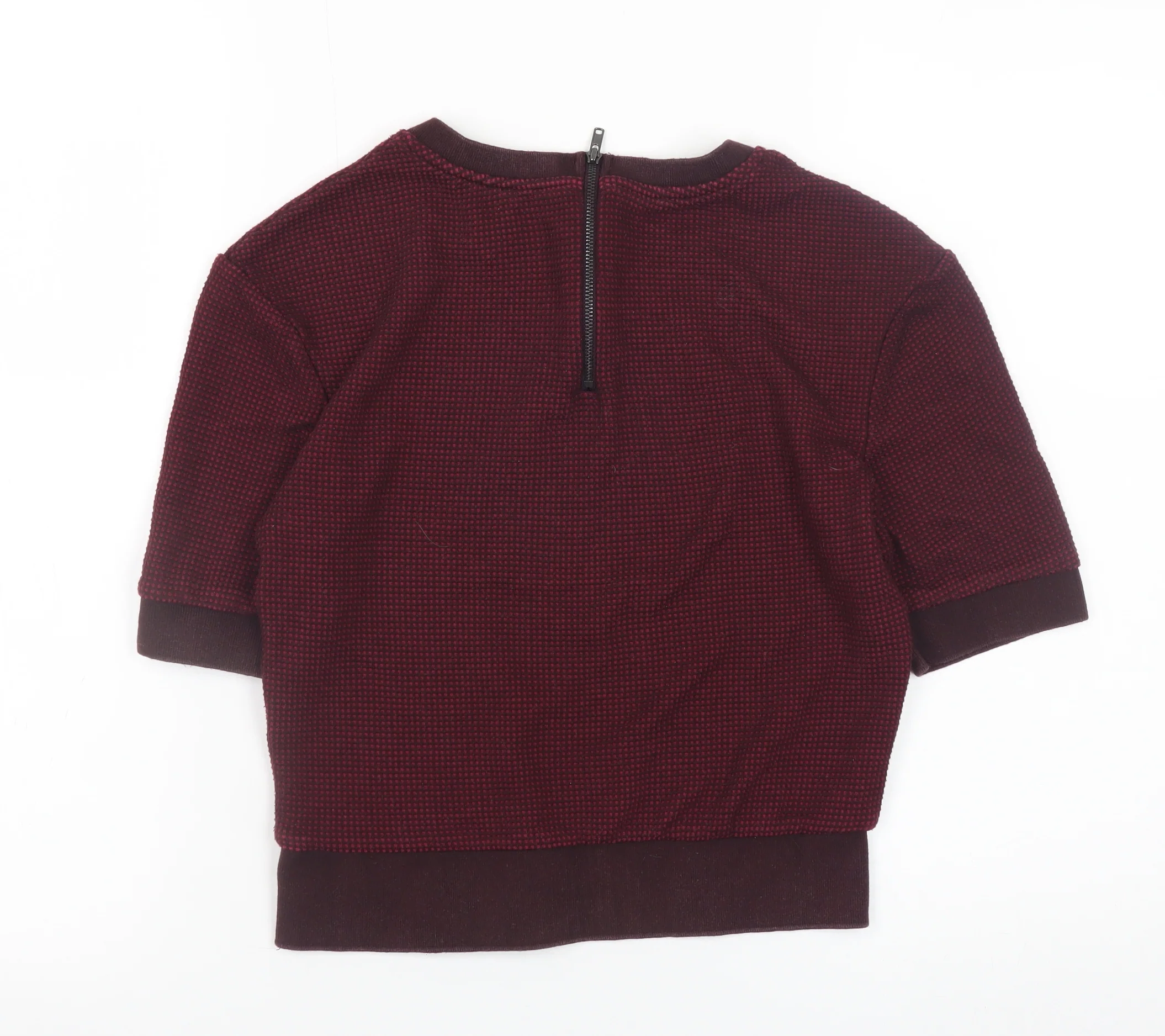 Padini Women's Red Cropped Crew Neck Short Sleeve Top Size M - Image 3