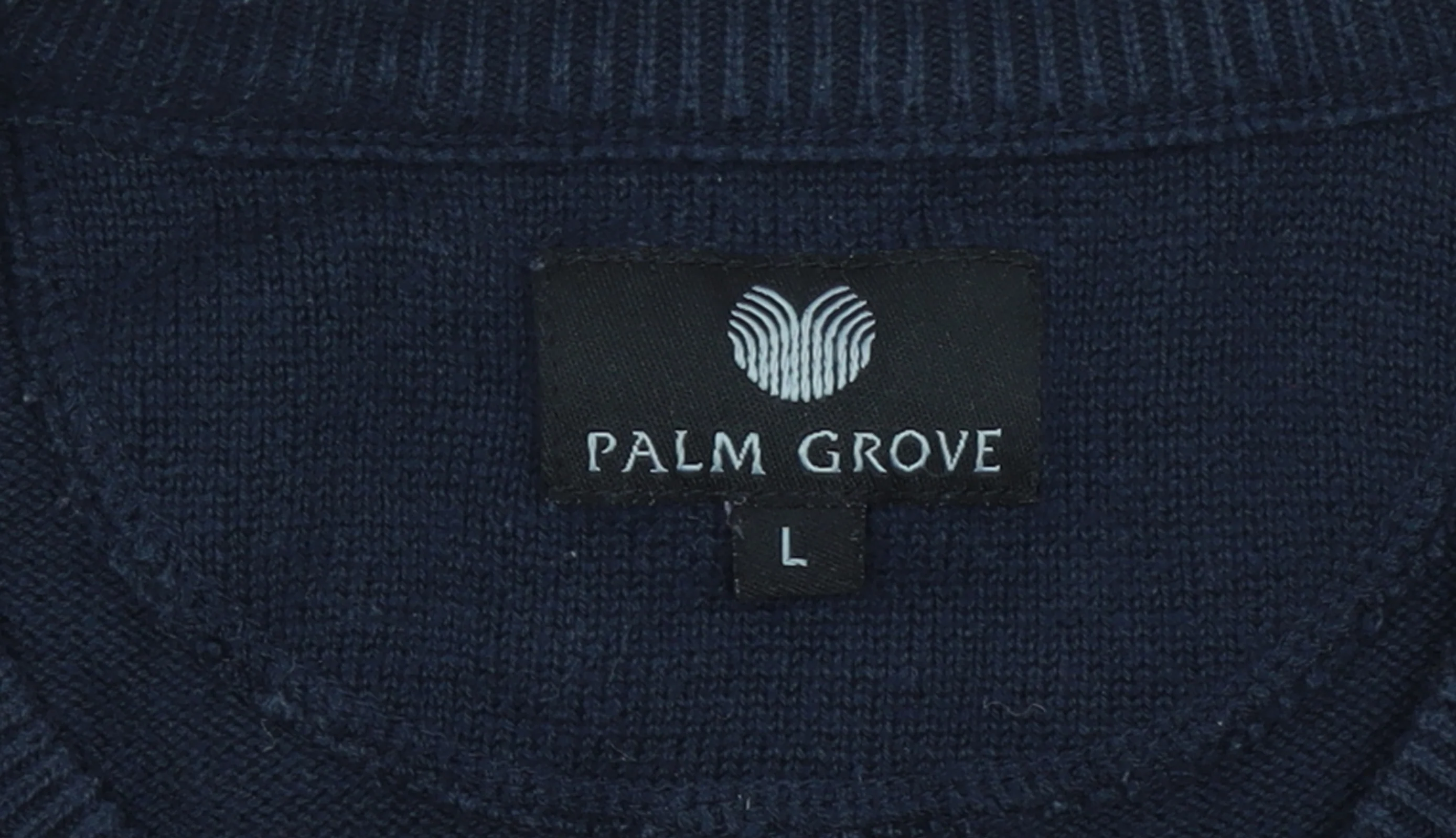 Palm Grove Men's Blue Argyle V-Neck Cotton Acrylic Jumper L - Image 4