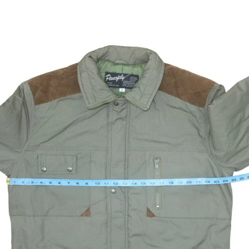 Panoply Men's Green XL Quilted Hunting Jacket with Pockets and Suede Shoulders - Image 2