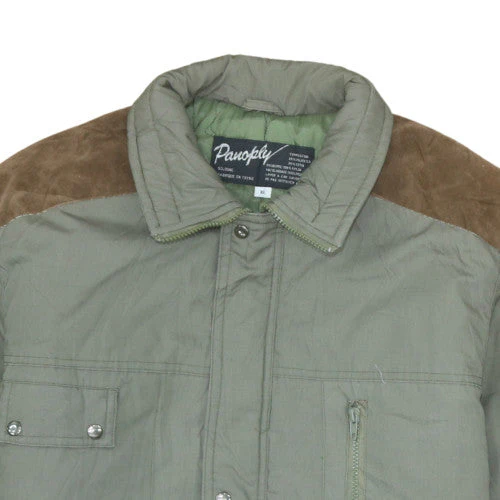 Panoply Men's Green XL Quilted Hunting Jacket with Pockets and Suede Shoulders - Image 8