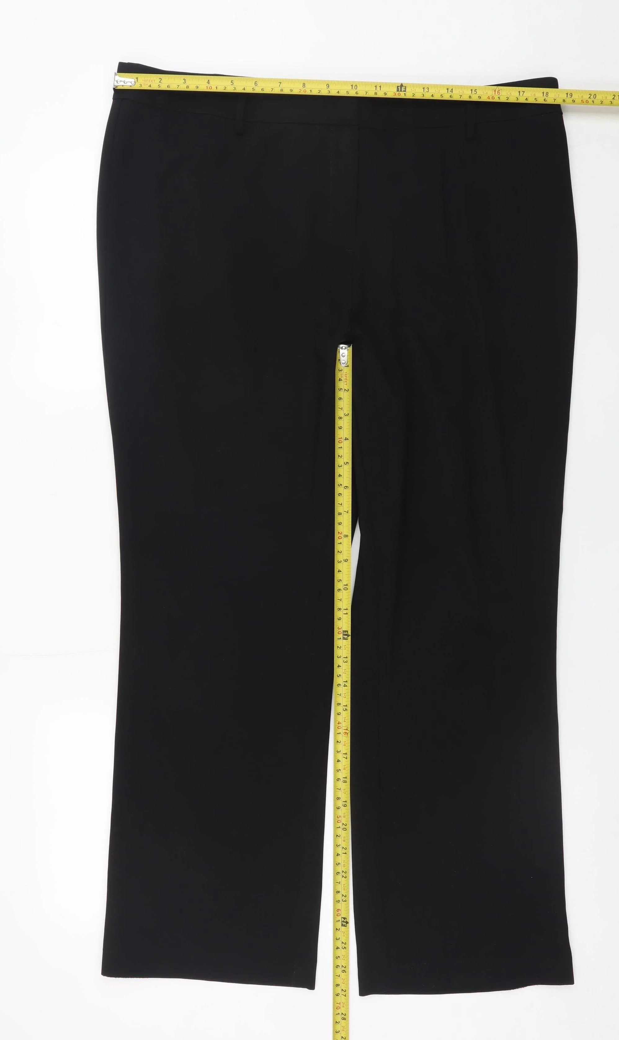 Papaya Collection Women Black Size 16 Straight Leg Work Trousers - Image 2