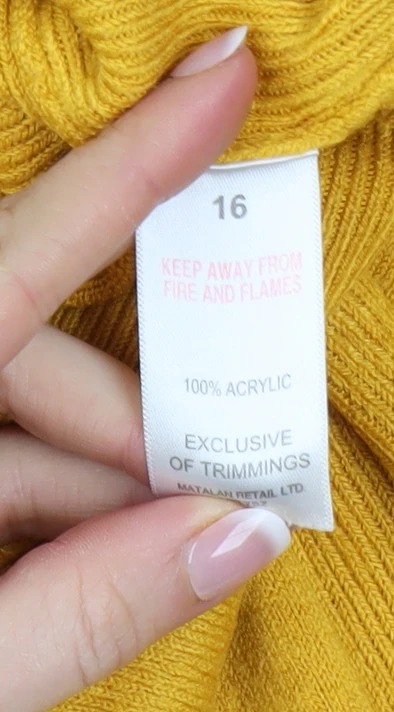 Papaya Woman Yellow Acrylic Long Sleeve Pullover Jumper Size 16 - Image 5