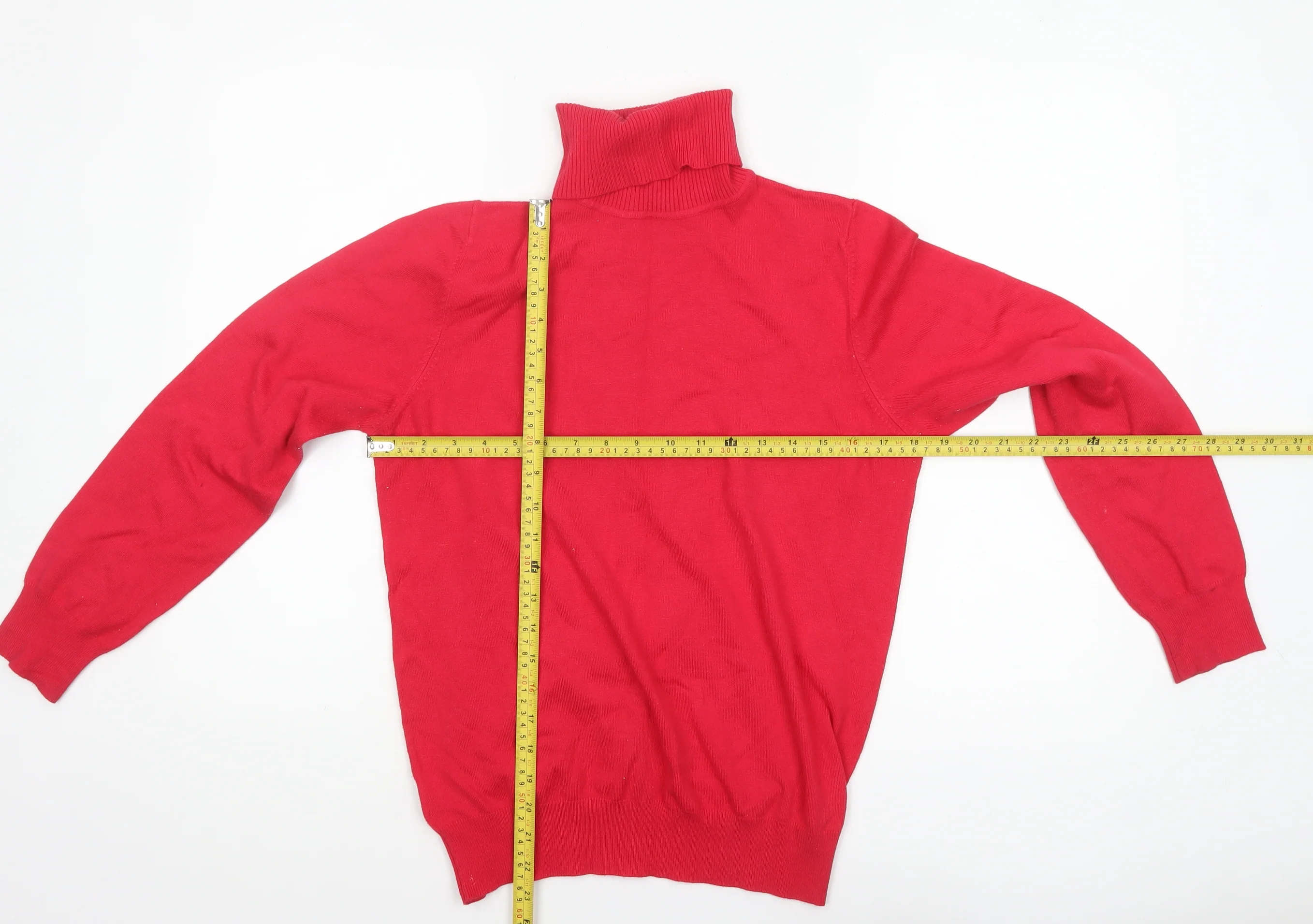 Papaya Women Red Roll Neck Long Sleeve Jumper Size 16 - Image 2