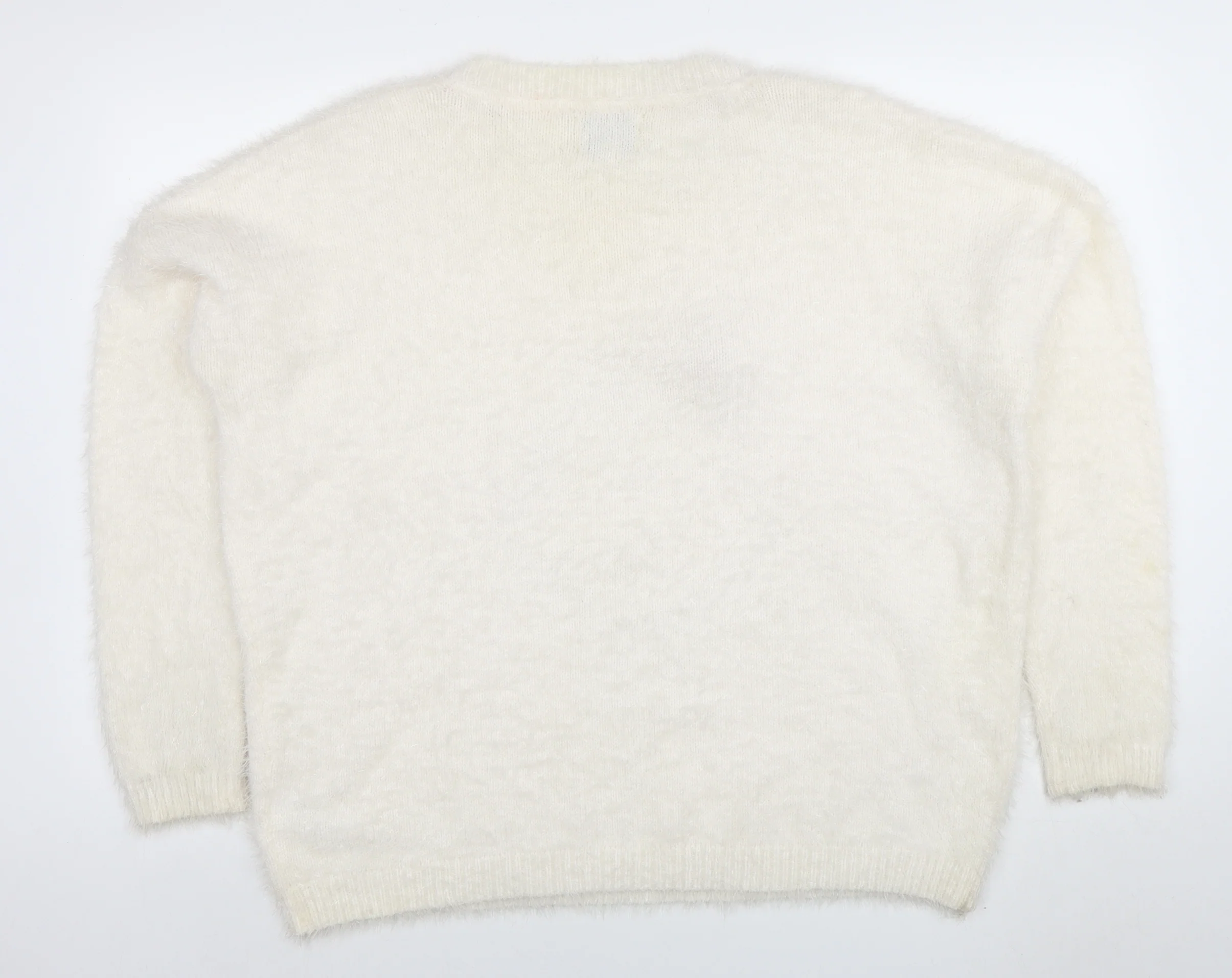 Papaya Women’s Ivory Christmas Robin Sequin Jumper XL - Image 3