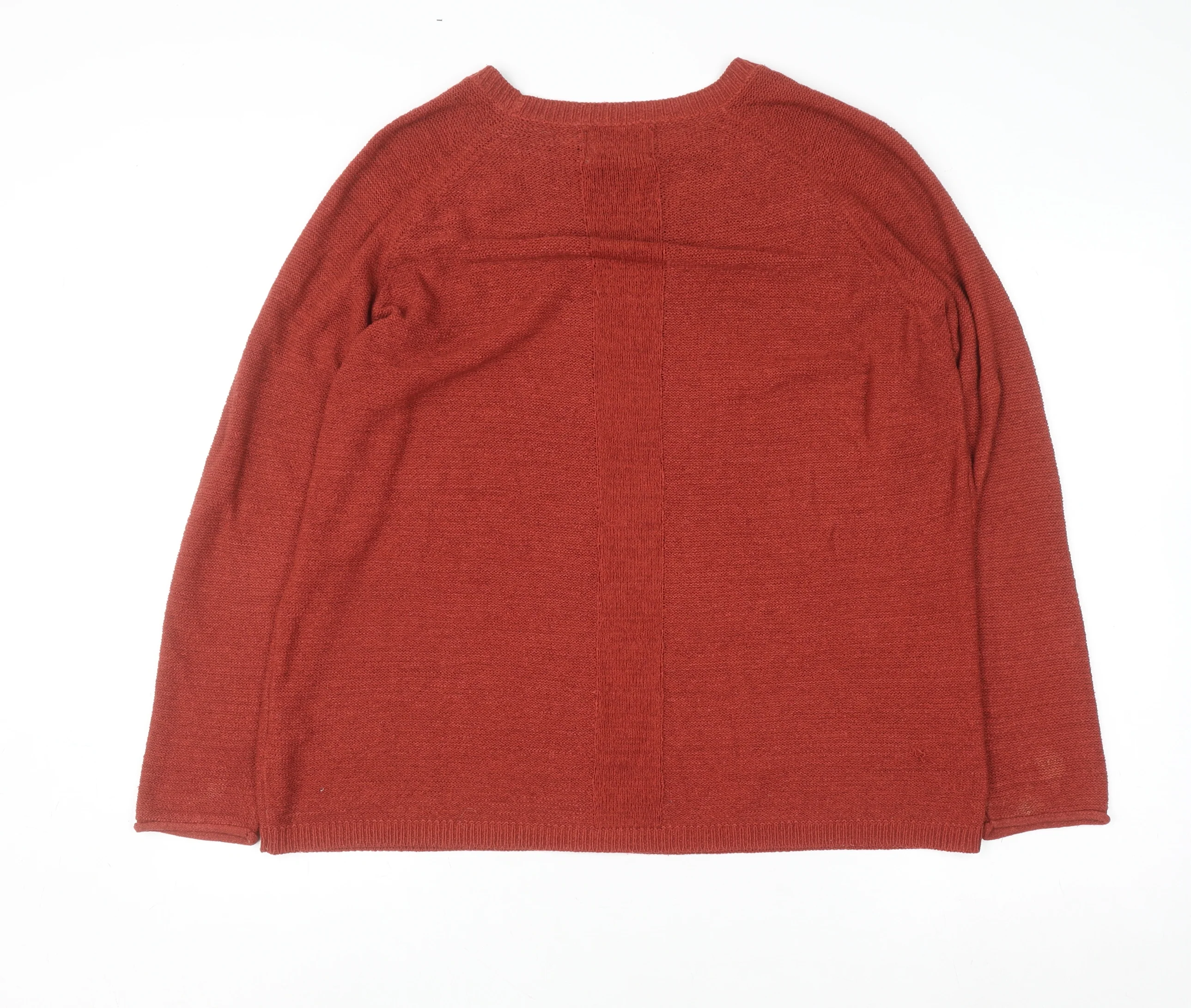 Papaya Women’s Red Knit Pullover Jumper Size L Crew Neck Long Sleeve - Image 3