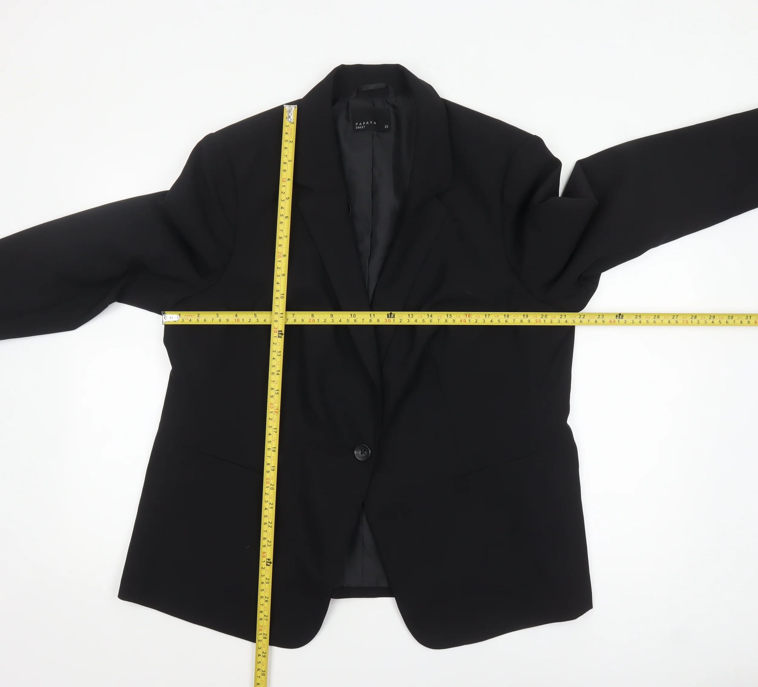 Papaya Women's Black Size 20 Smart Single-Breasted Blazer - Image 2