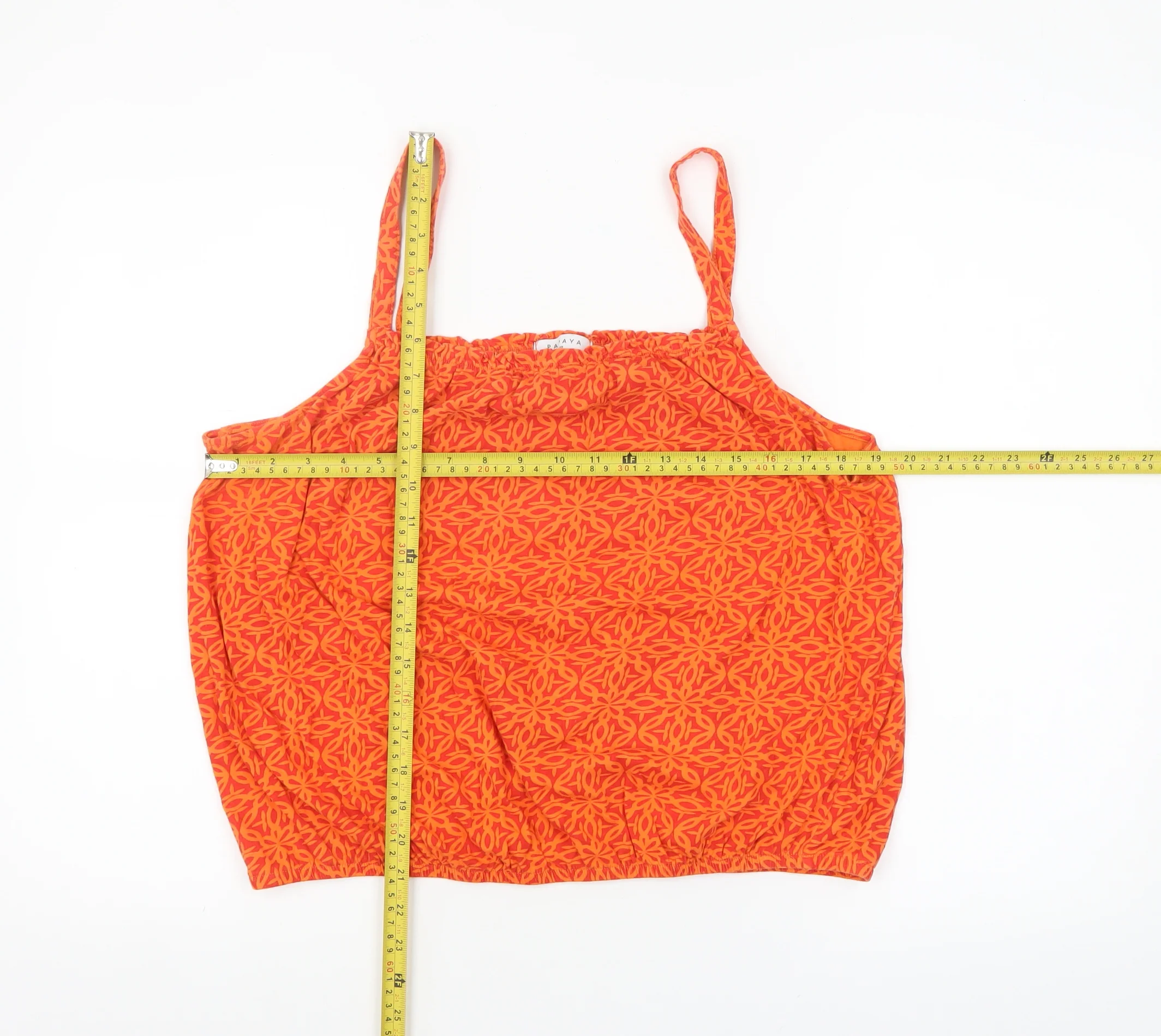 Papaya Womens Orange Cotton Geometric Camisole Tank Top Size 18 - Image 2