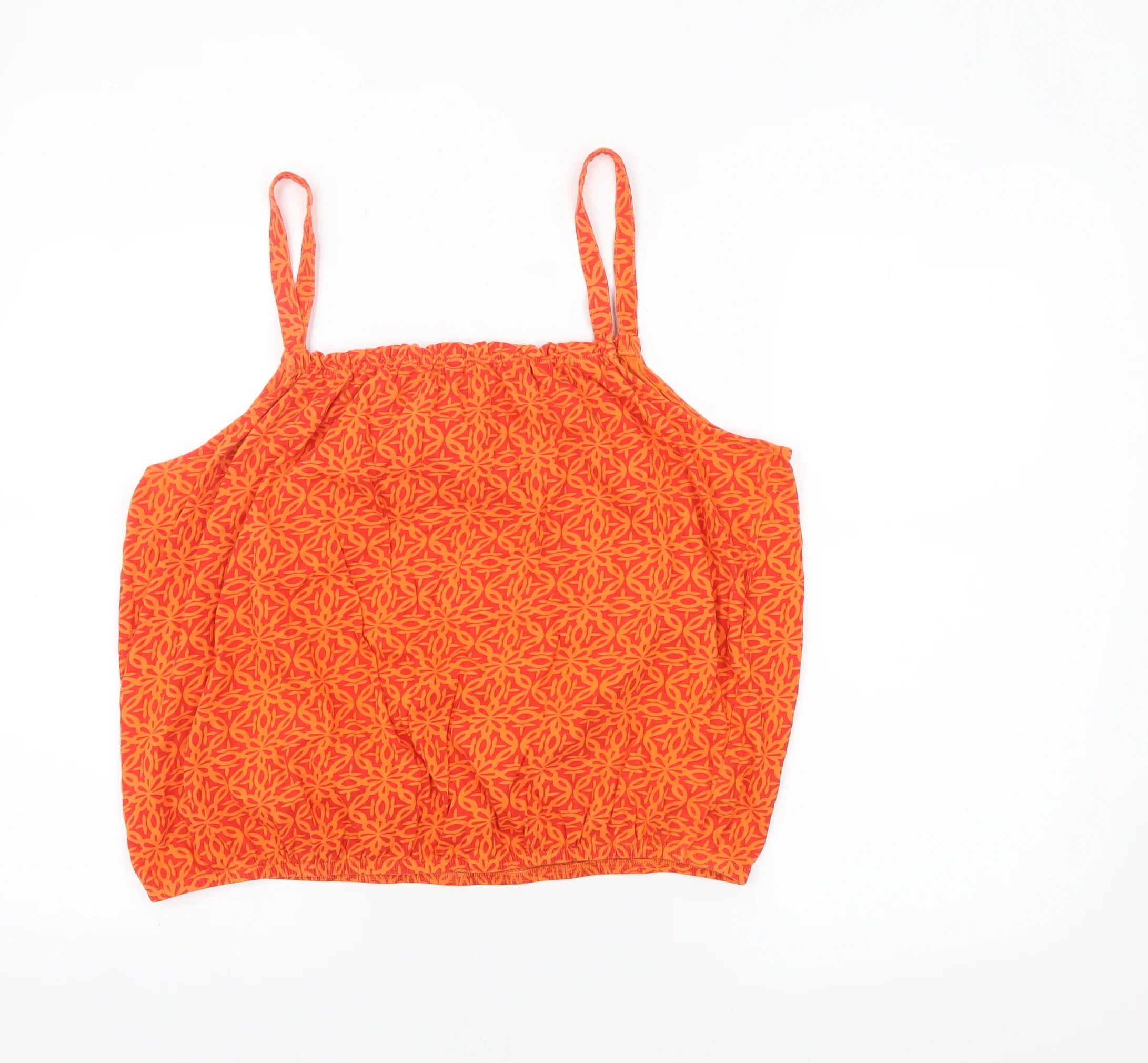 Papaya Womens Orange Cotton Geometric Camisole Tank Top Size 18 - Image 3