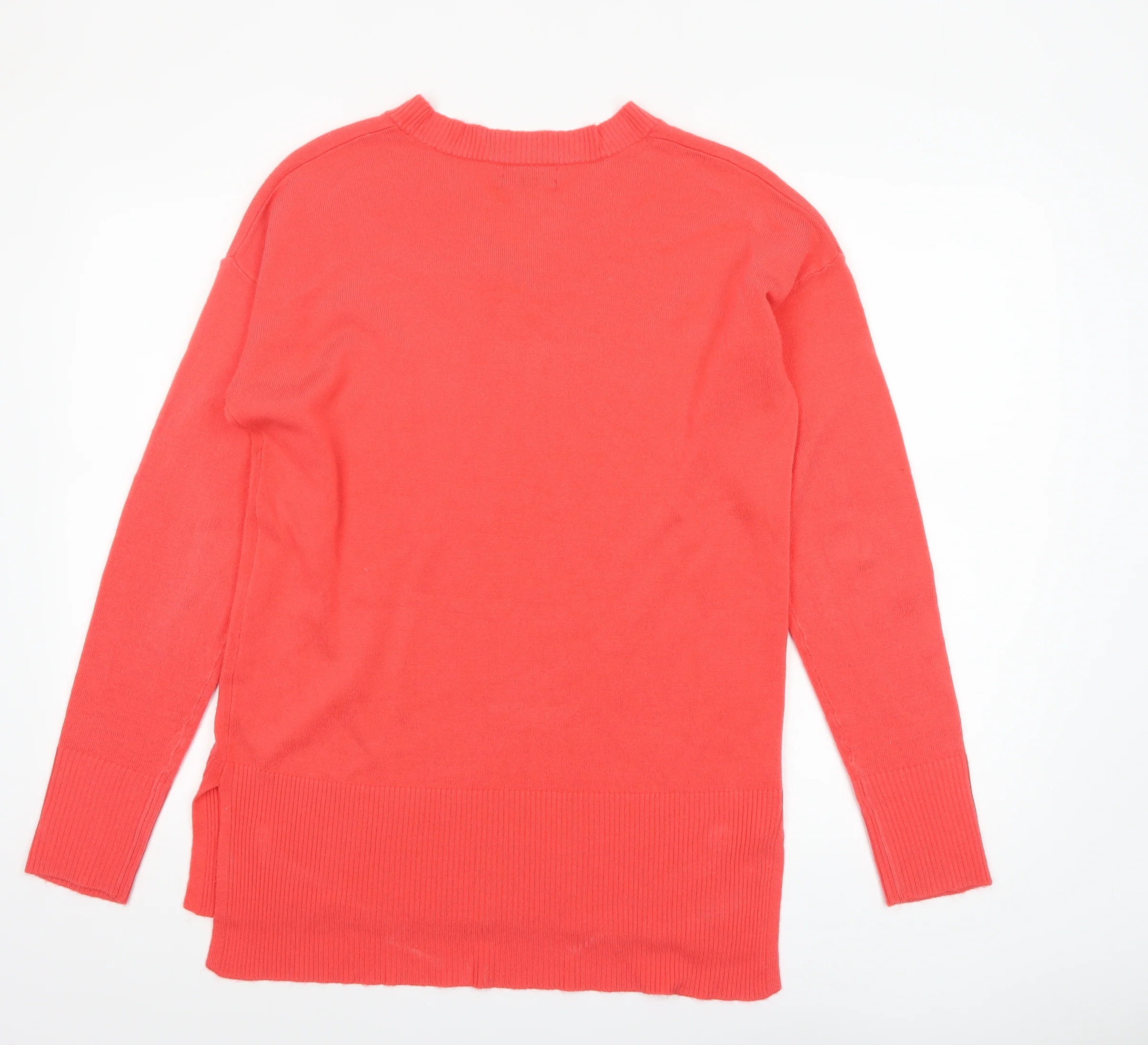 Papaya Women's Red V-Neck Long Sleeve Acrylic Jumper Size 12 - Image 3