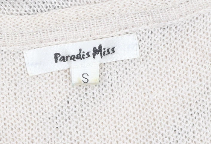 Paradis Miss Women’s Beige Geometric Knit Sleeveless Tank Top S - Image 5