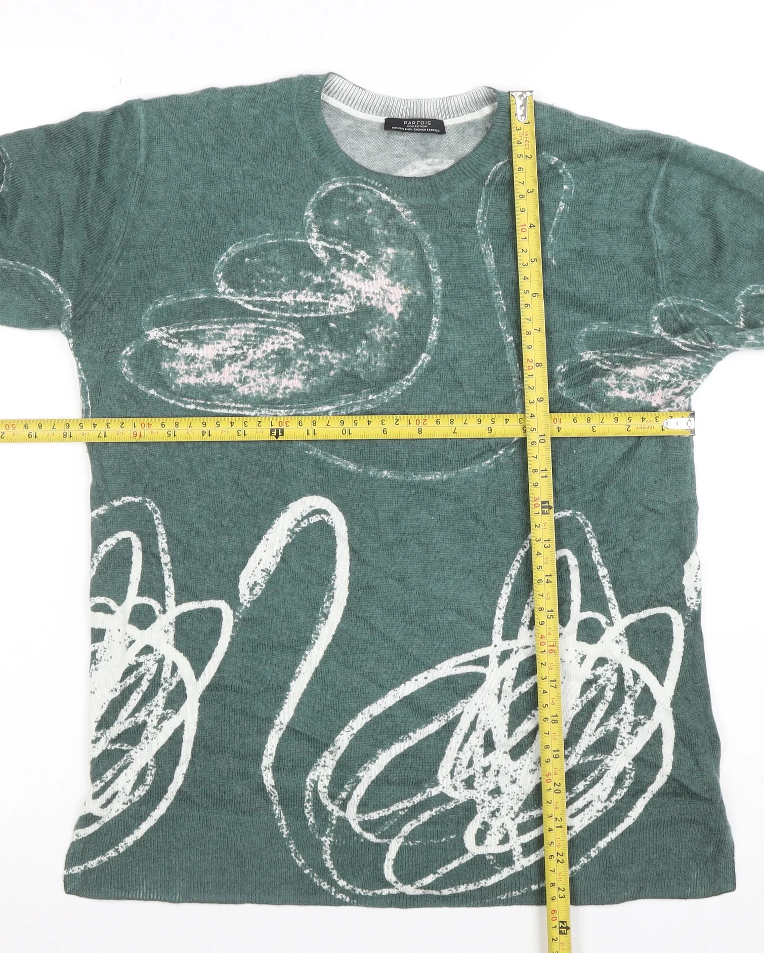 Parfois Women’s Green Swan Print Long Sleeve Cotton Blend Top XS - Image 2