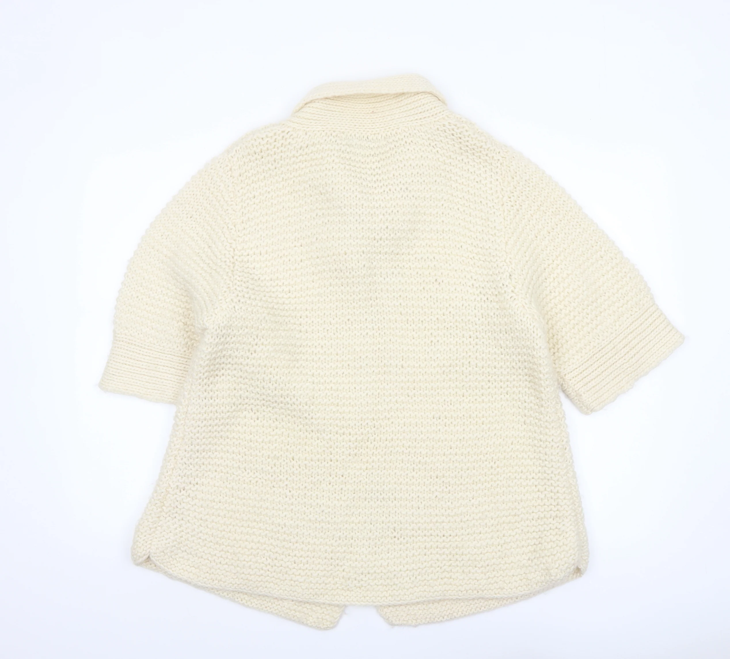 Part Two Women's Ivory Wool Chunky-Knit Cardigan L - Image 3