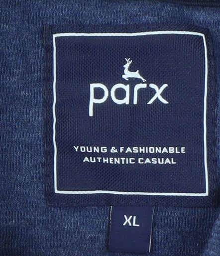 Parx Men's Blue Red Stripe Full Zip Sweatshirt XL - Image 4