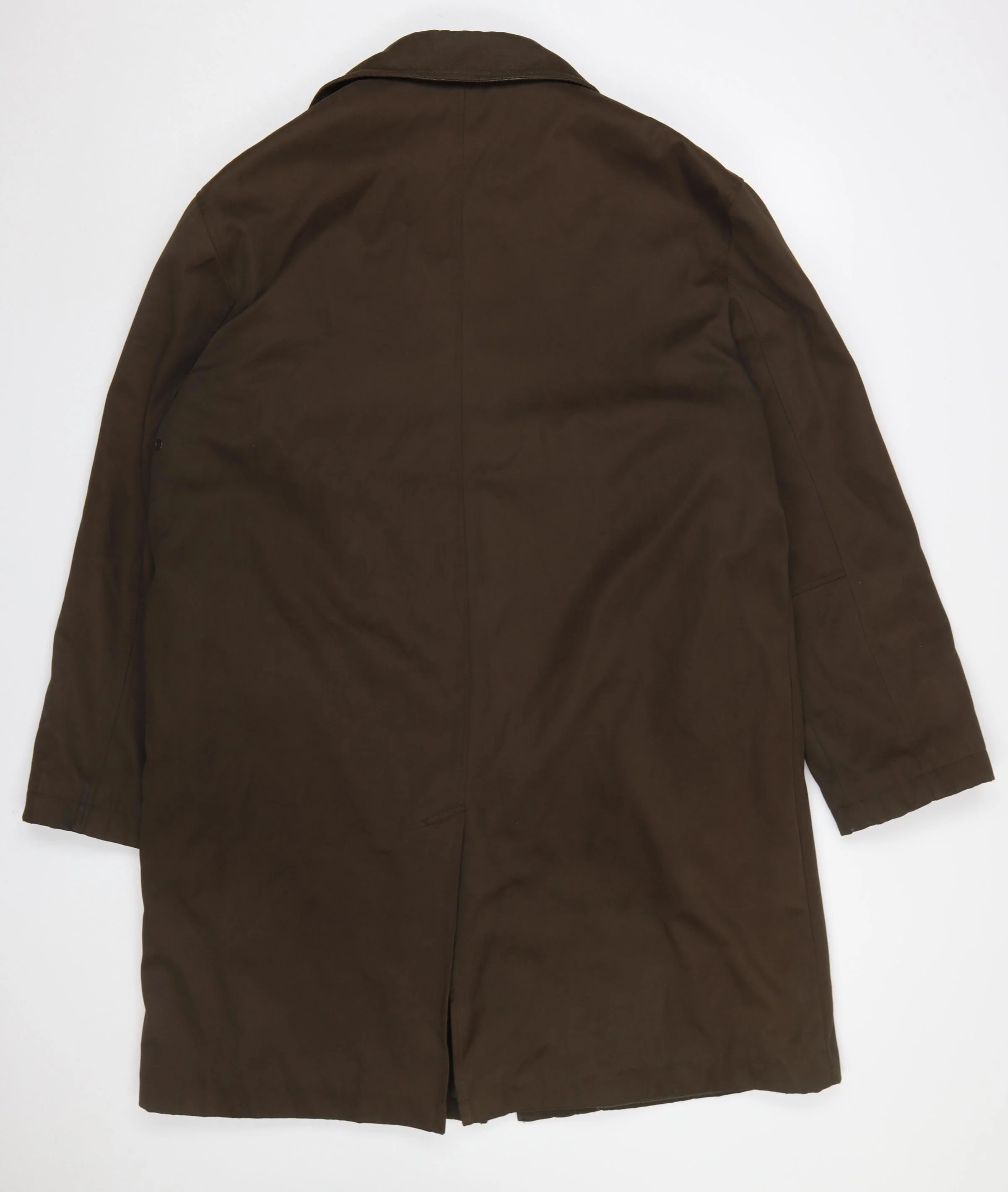 Paul Berman Men's Brown L Overcoat Classic Long Coat Polyester Blend - Image 3