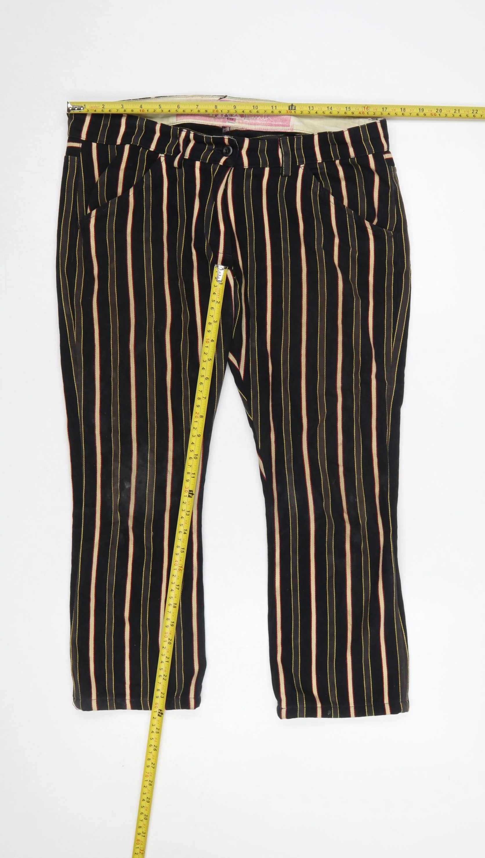 Paul Smith Women’s Multicoloured Striped Cotton Trousers Size 12 - Image 2