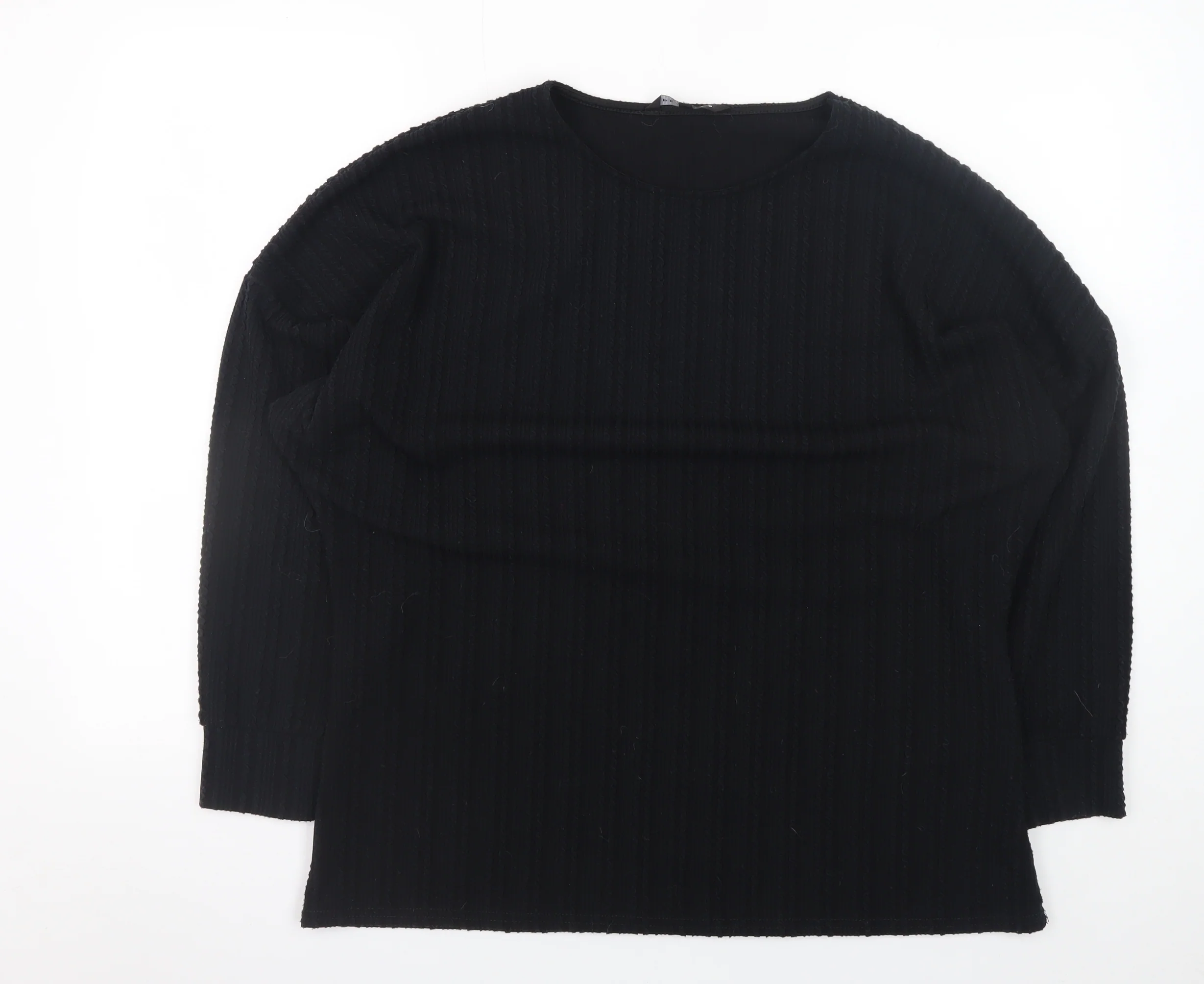 Peacocks Women’s Black Long Sleeve Stretch Knit Top L