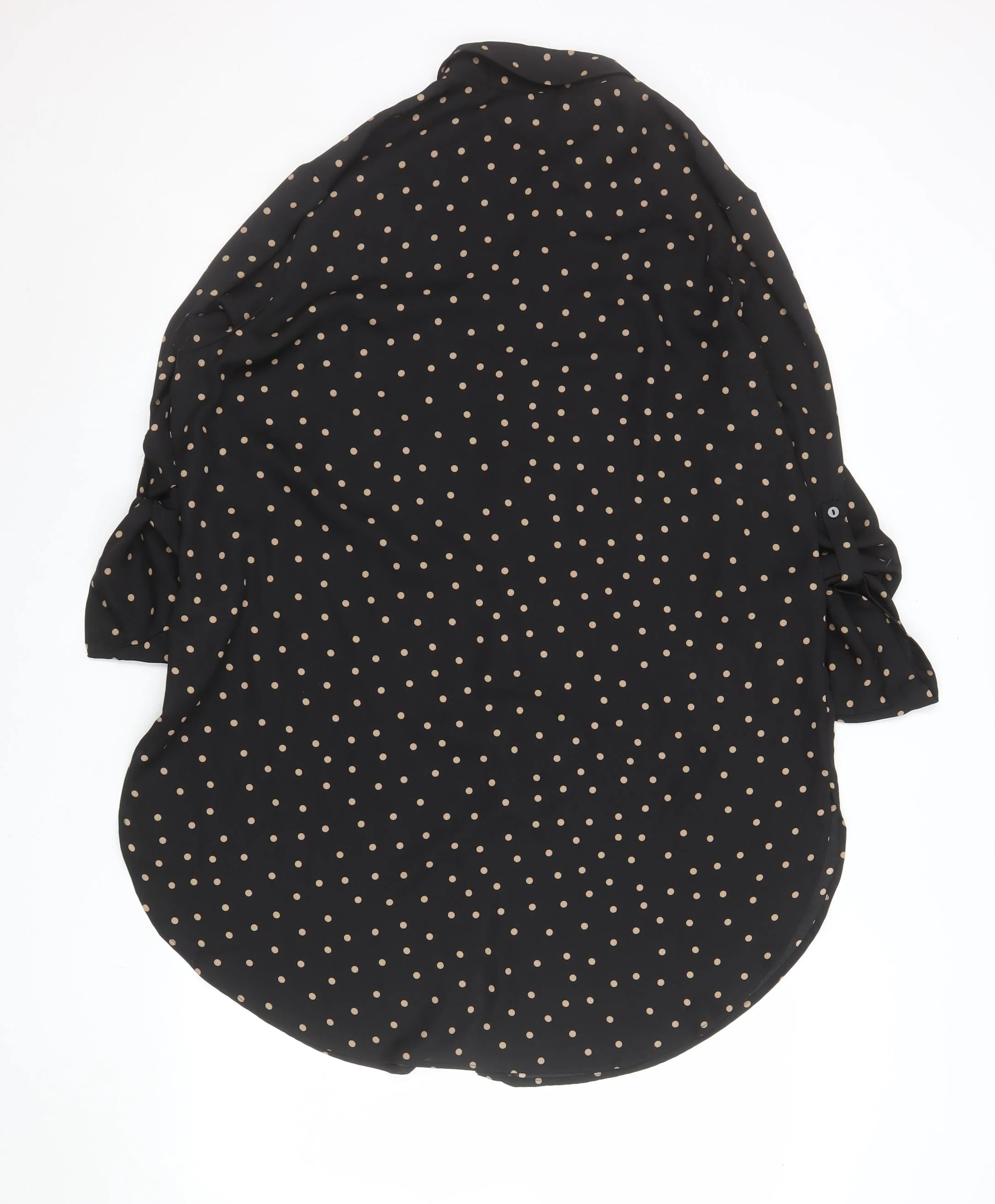 Peacocks Women's Black Polka Dot Button-Up Blouse Size 18 - Image 3