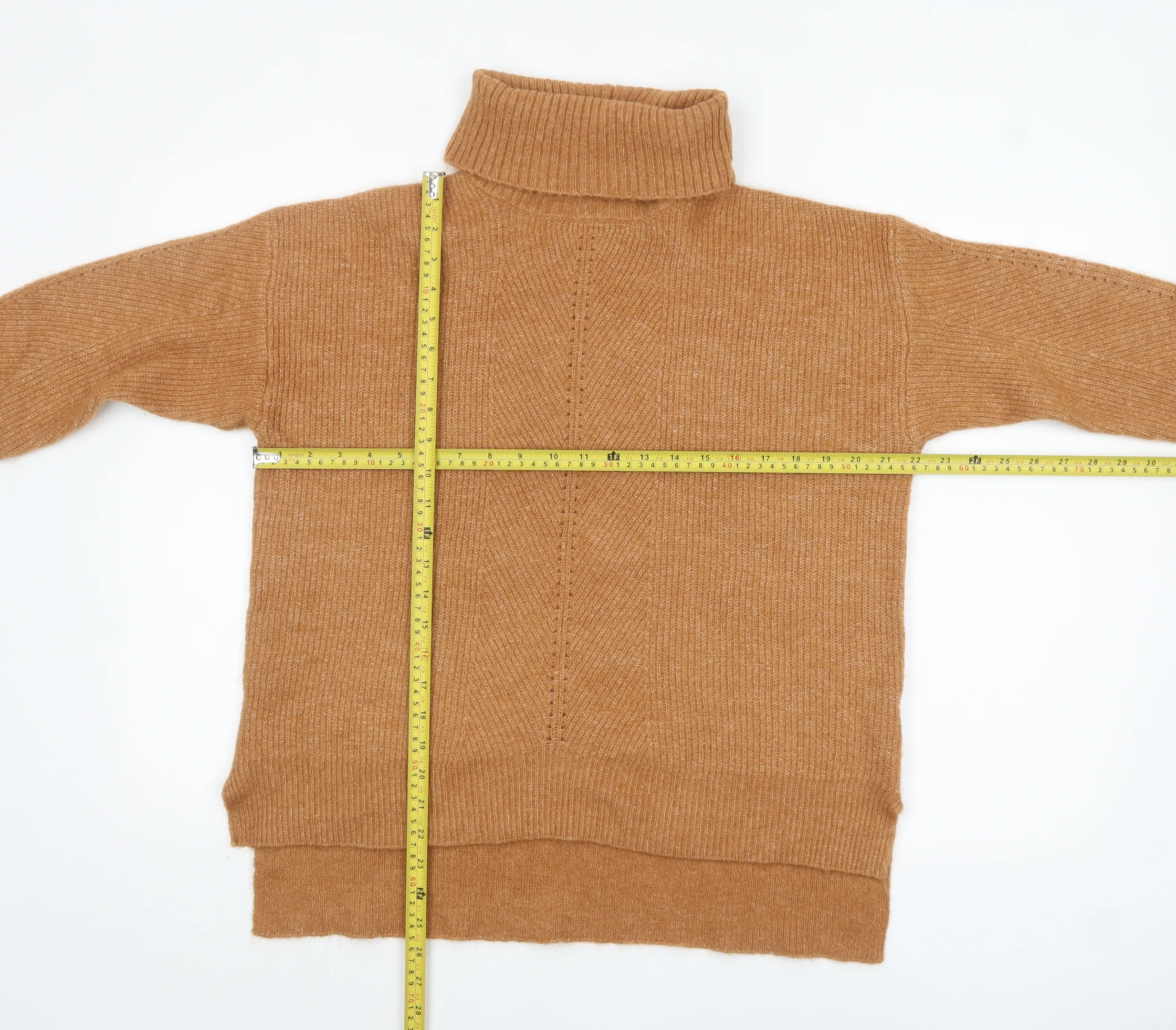 Peacocks Womens Brown Roll Neck Knit Jumper Size M - Image 2