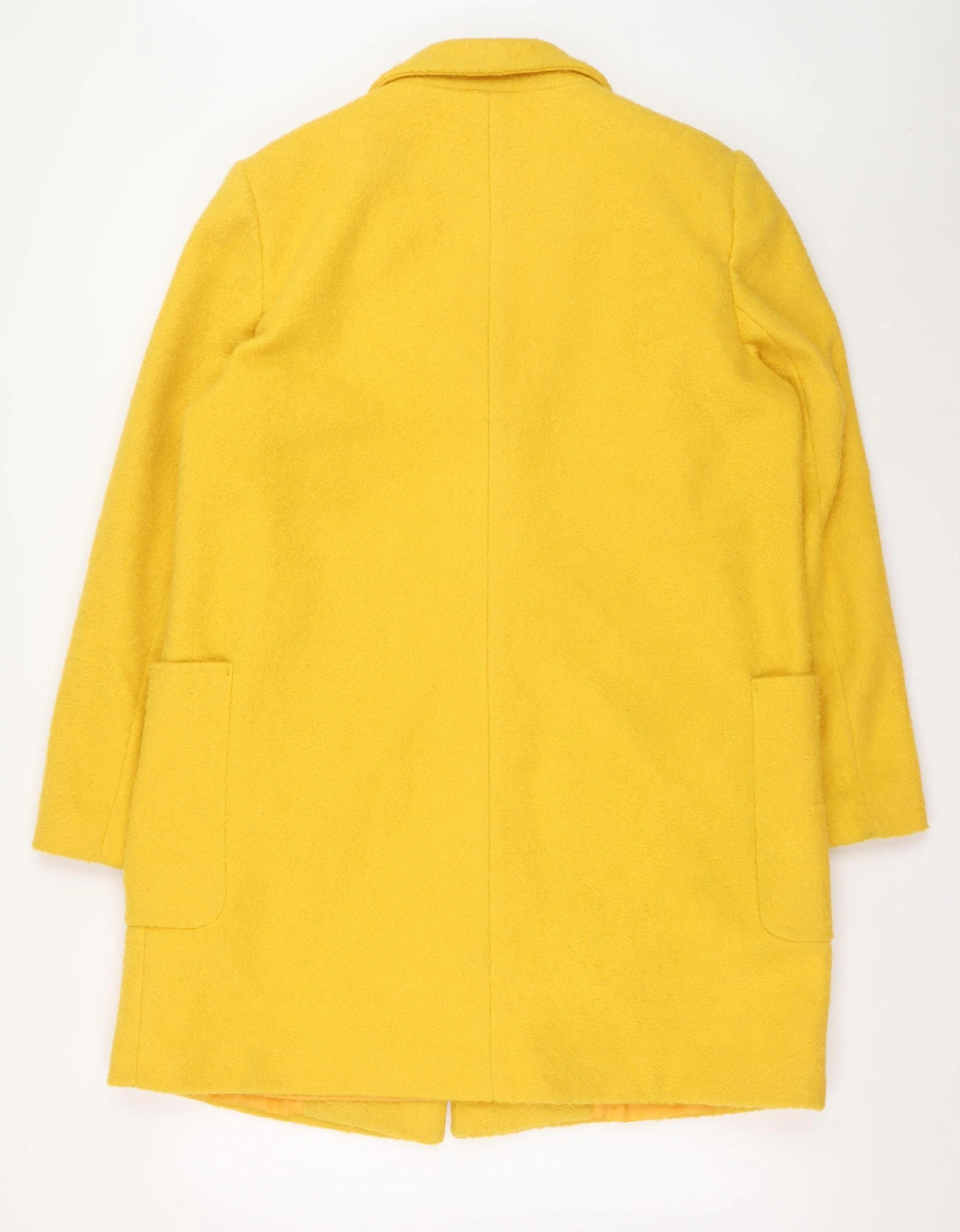 Peacocks Women's Yellow Polyester Overcoat Size 14 - Image 3