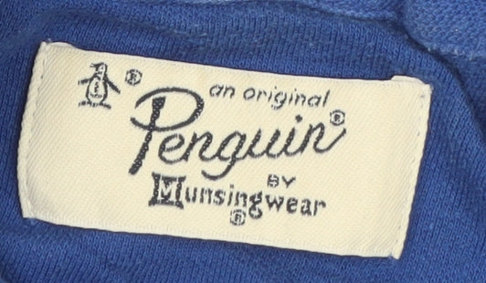 Penguin by Munsingwear Men’s Blue Striped Cotton Polo Shirt Size L - Image 4