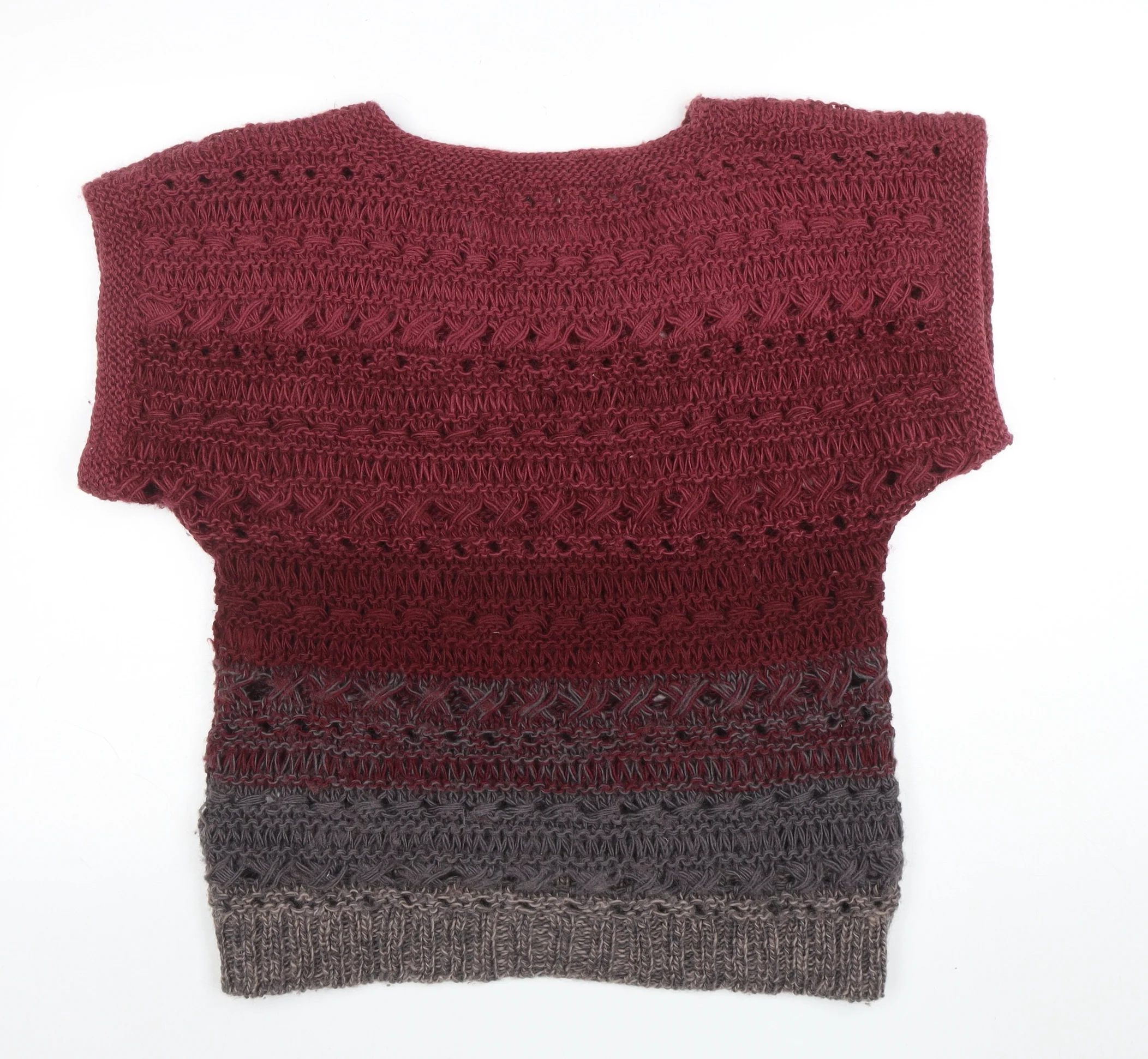 People Tree Women’s Multicoloured Wool Open-Knit Pullover Jumper L - Image 3