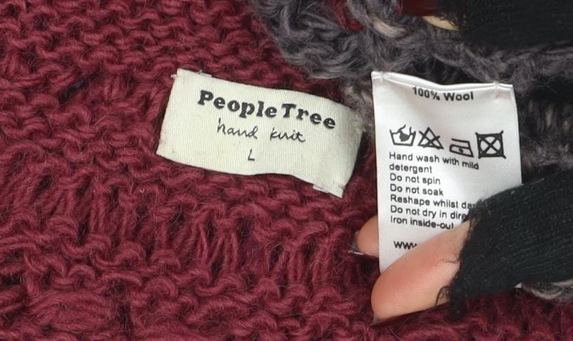 People Tree Women’s Multicoloured Wool Open-Knit Pullover Jumper L - Image 4