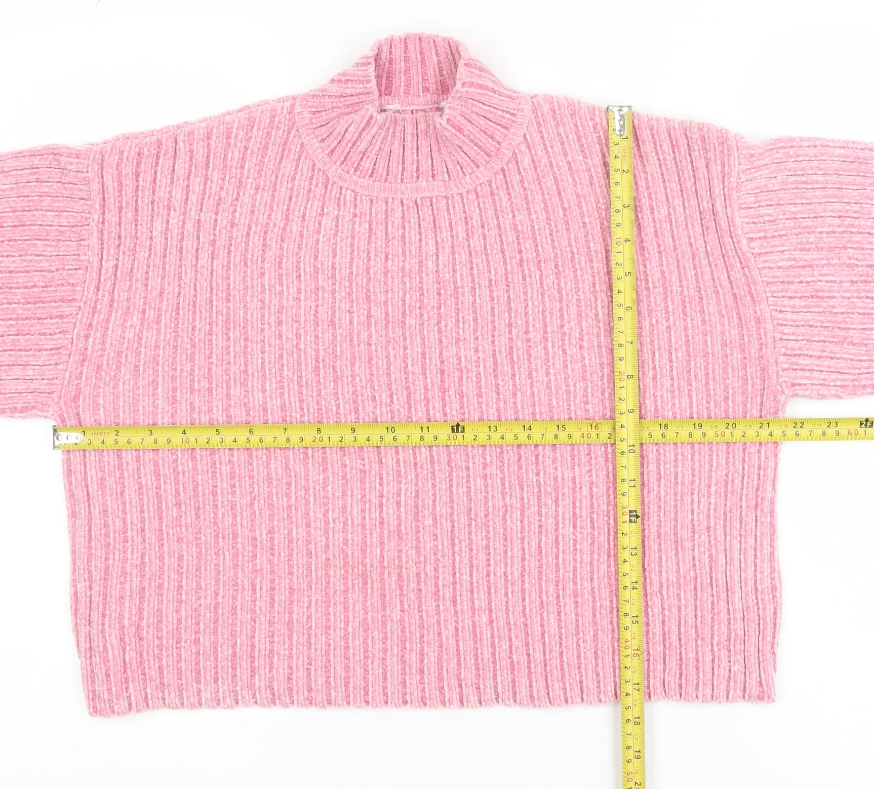 Pep&Co Women’s Pink Mock Neck Ribbed Pullover Jumper Size S 8-10 - Image 2