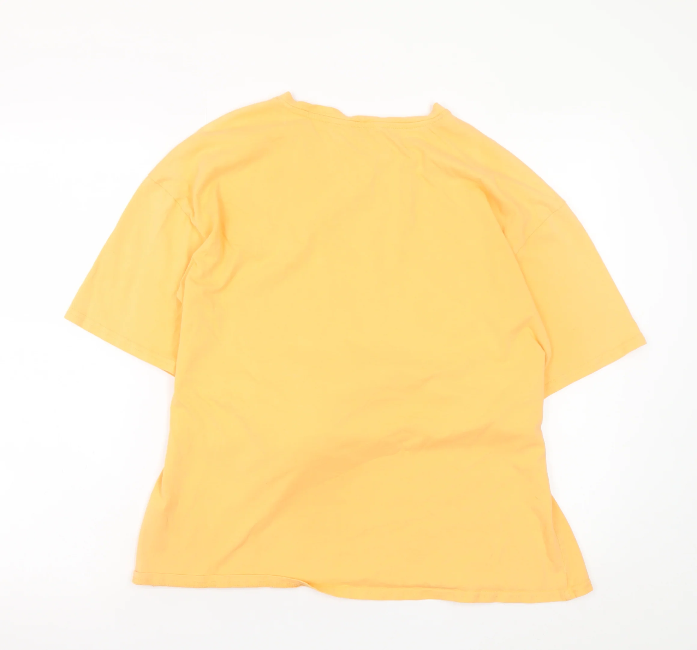 PEP&CO Womens Yellow Belted Cotton Short Sleeve T-Shirt Size M 12-14 - Image 3
