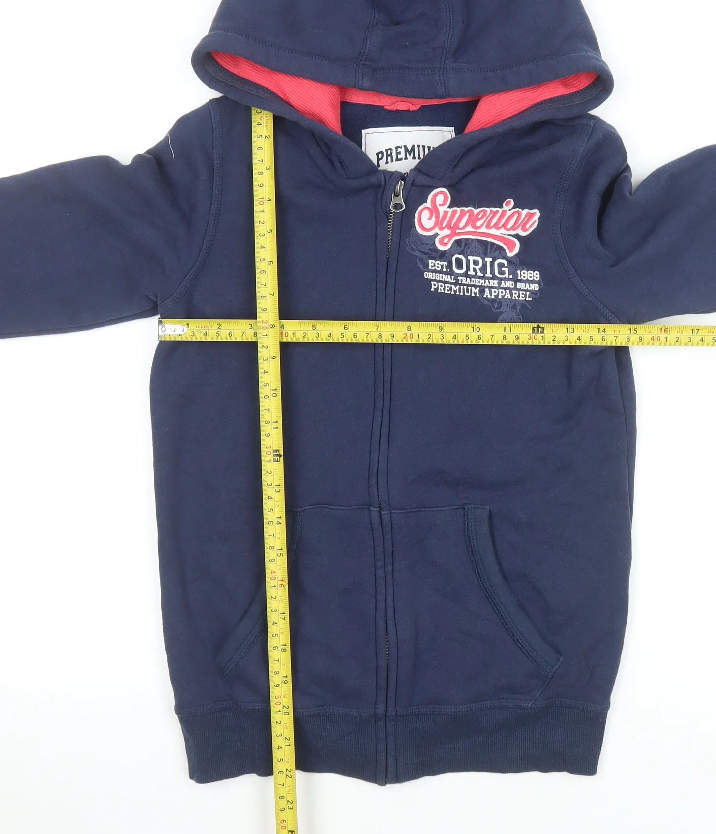 Pepperts Girls Blue Hooded Full Zip Basic Jacket Size 146 Cotton Blend - Image 2