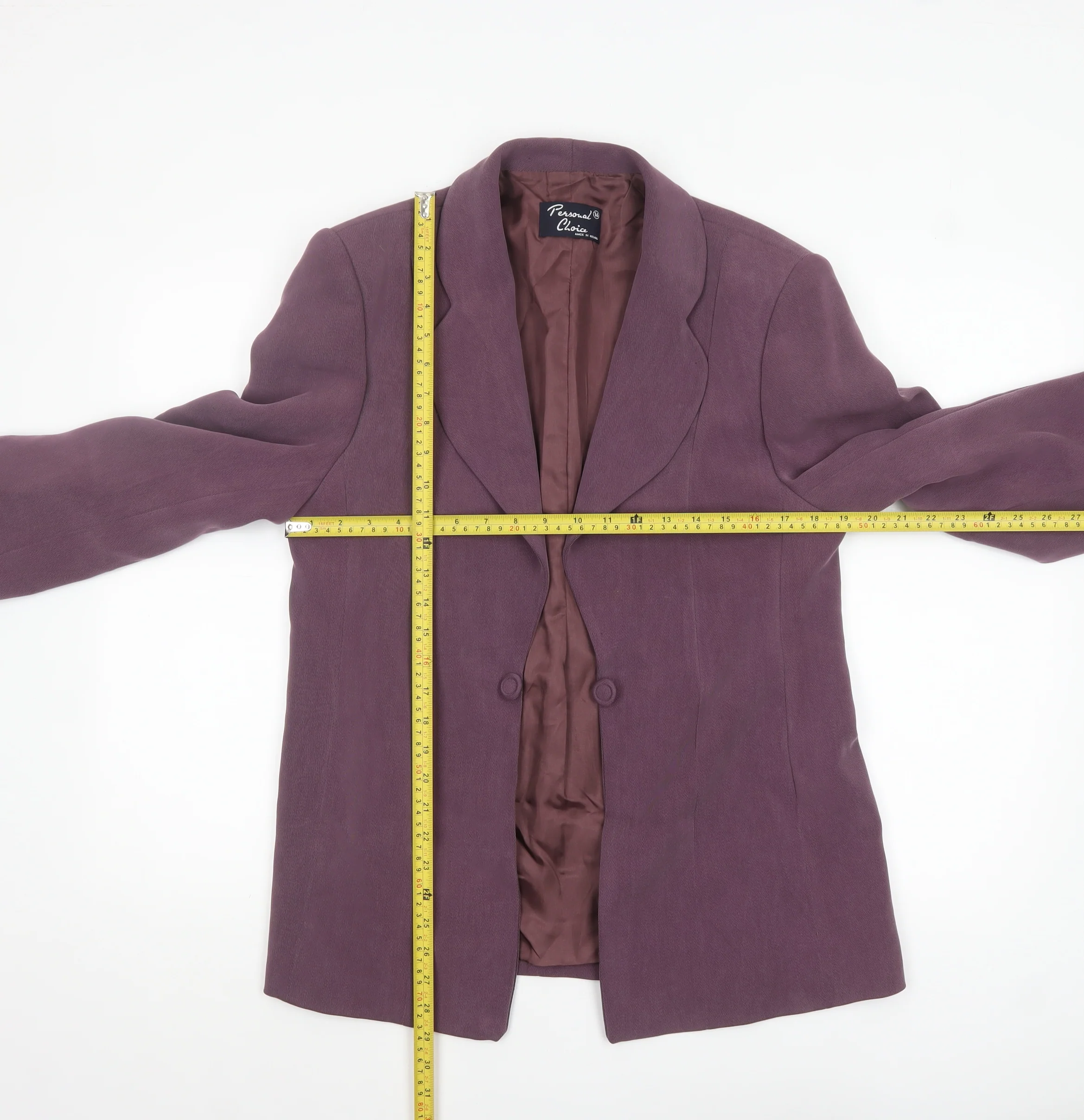 Personal Choice Women Purple Size 16 Classic Lined Single-Breasted Blazer - Image 2
