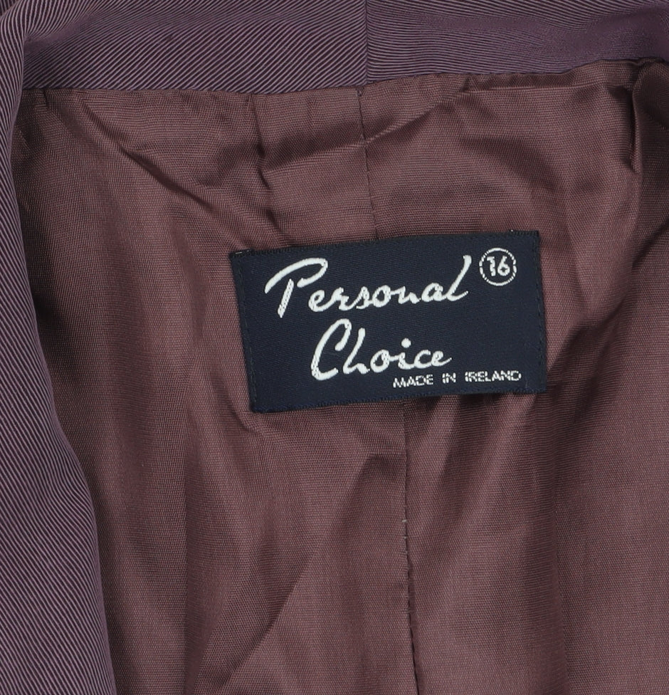 Personal Choice Women Purple Size 16 Classic Lined Single-Breasted Blazer - Image 4
