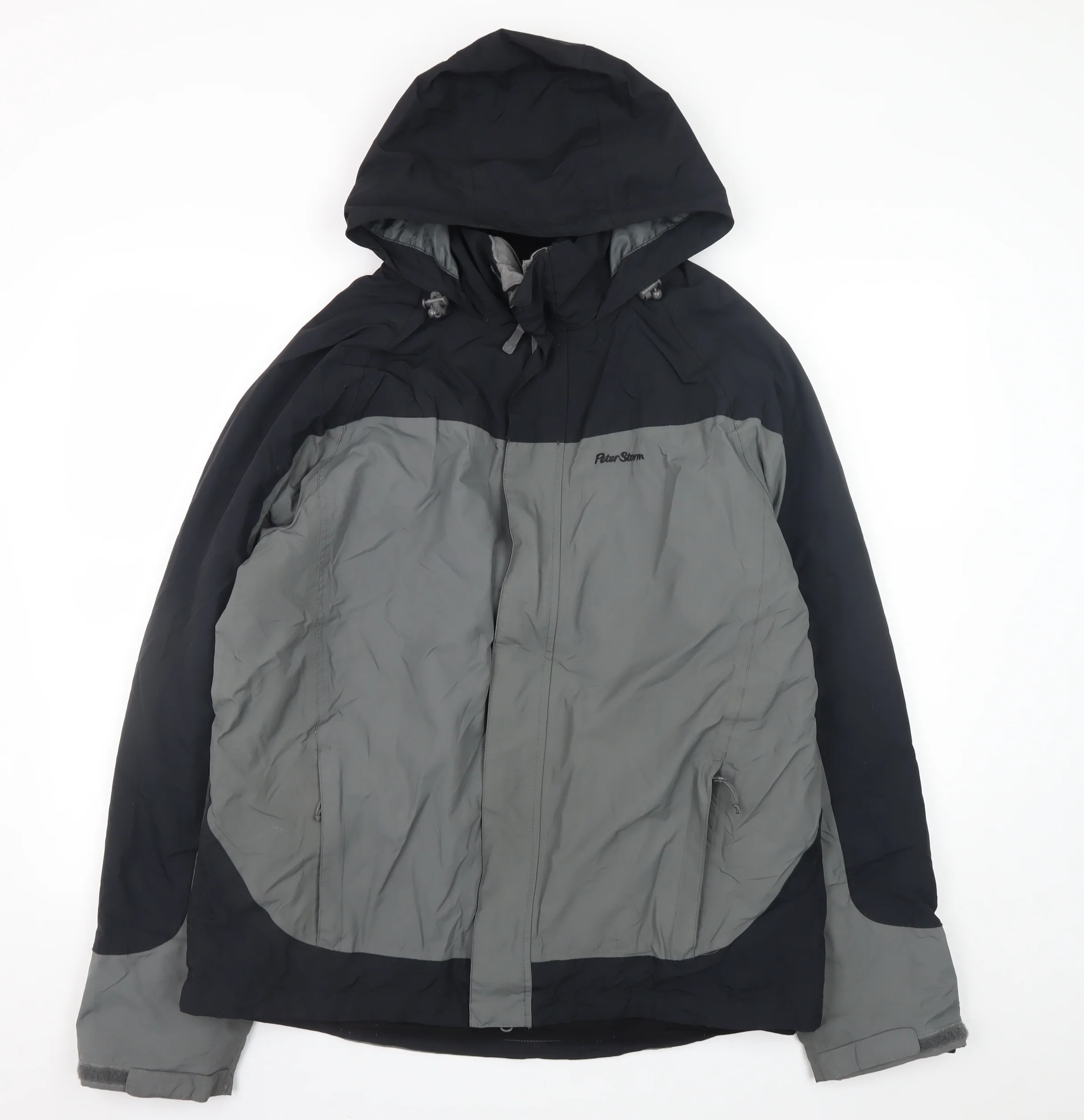 Peter Storm Men's Grey Waterproof Hooded Rain Jacket M