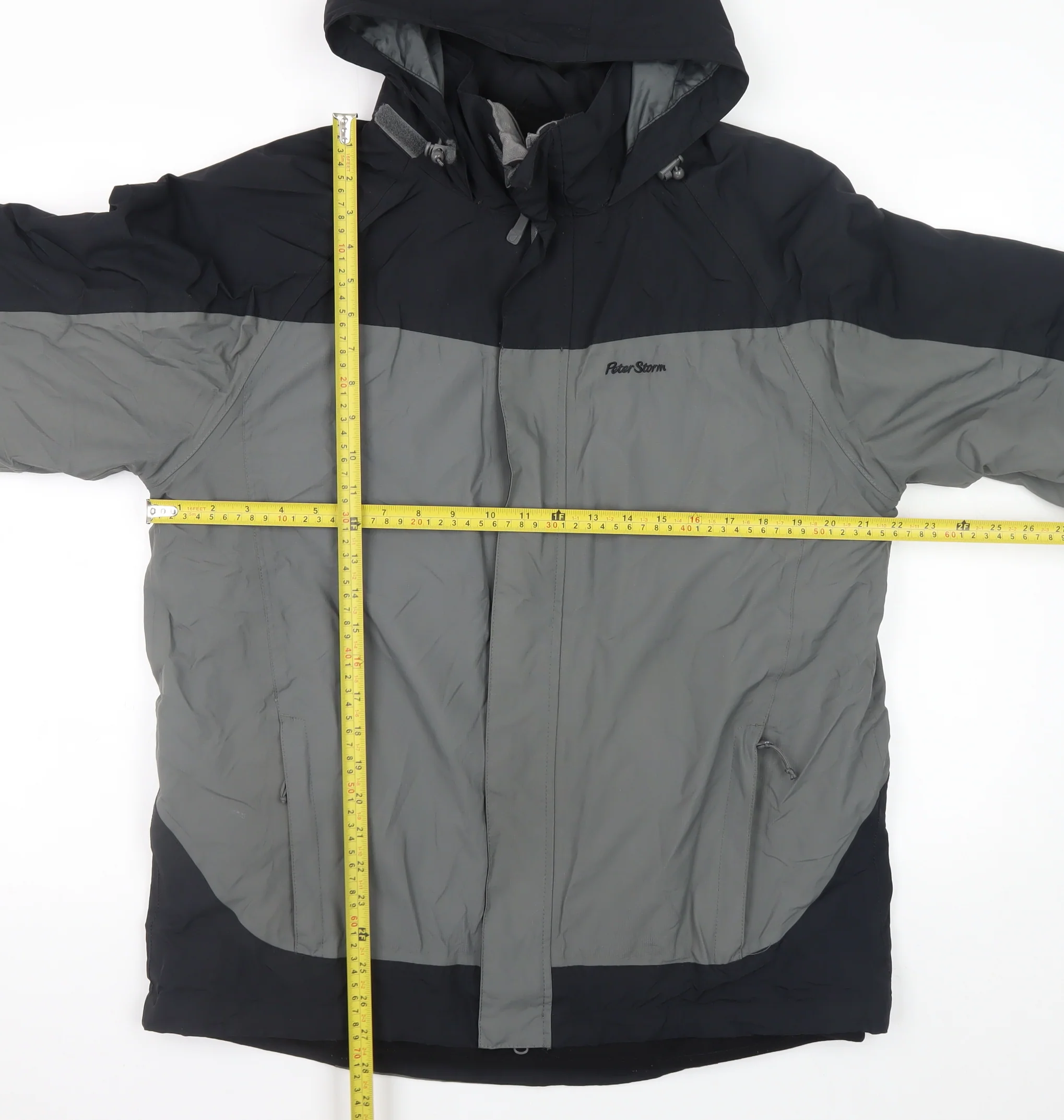 Peter Storm Men's Grey Waterproof Hooded Rain Jacket M - Image 2