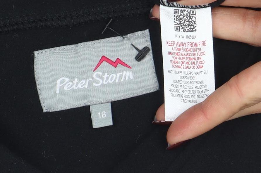 Peter Storm Women Black Size 18 V-Neck Fleece Pullover Sweatshirt - Image 4
