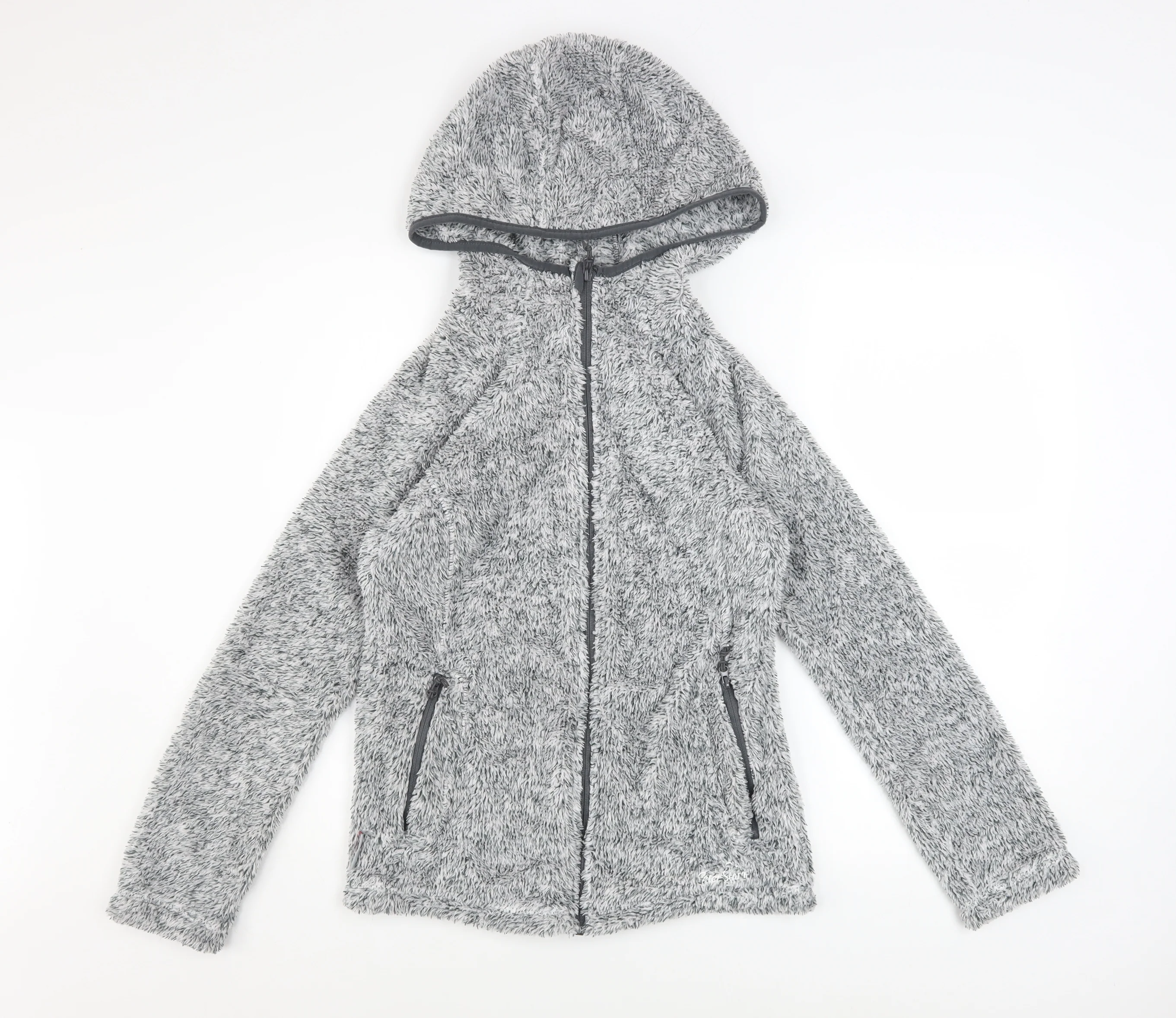 Peter Storm Women’s Grey Fleece Hooded Full Zip Jacket Size 8