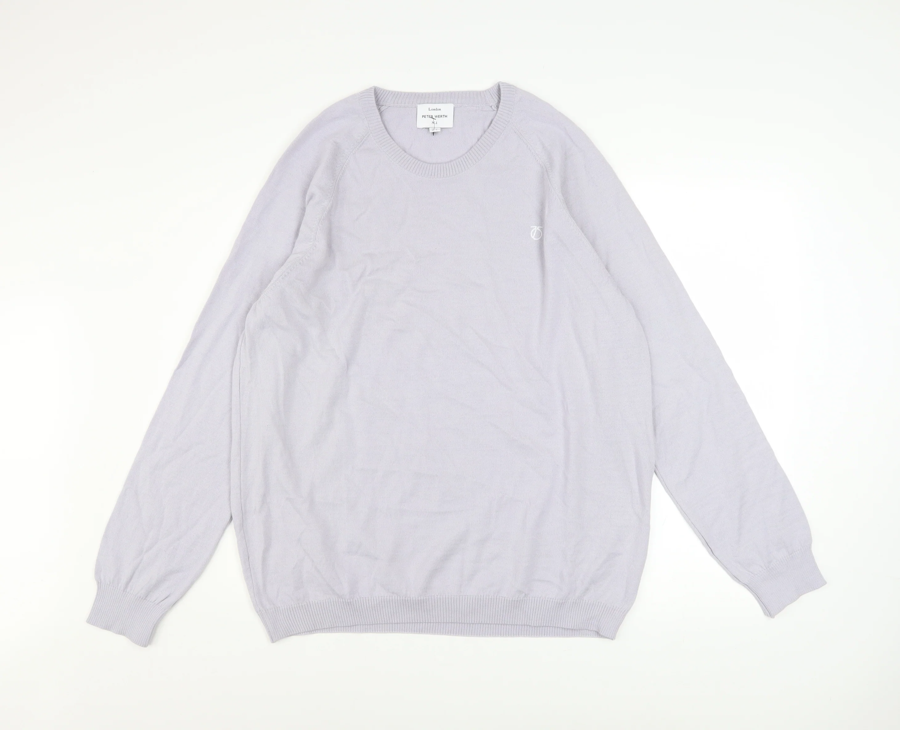 Peter Werth Men Grey XL Wool Blend Crew Neck Jumper