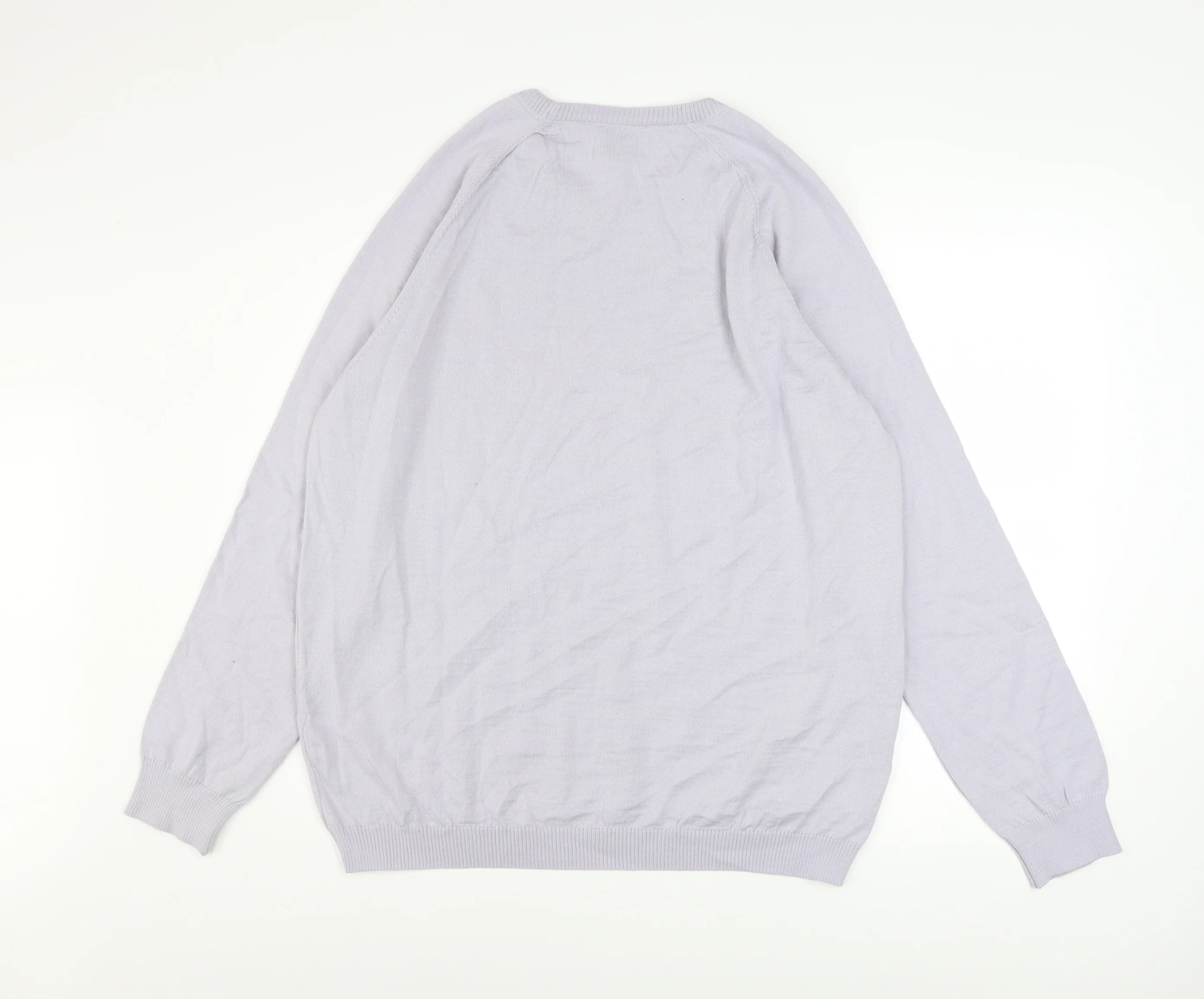 Peter Werth Men Grey XL Wool Blend Crew Neck Jumper - Image 3