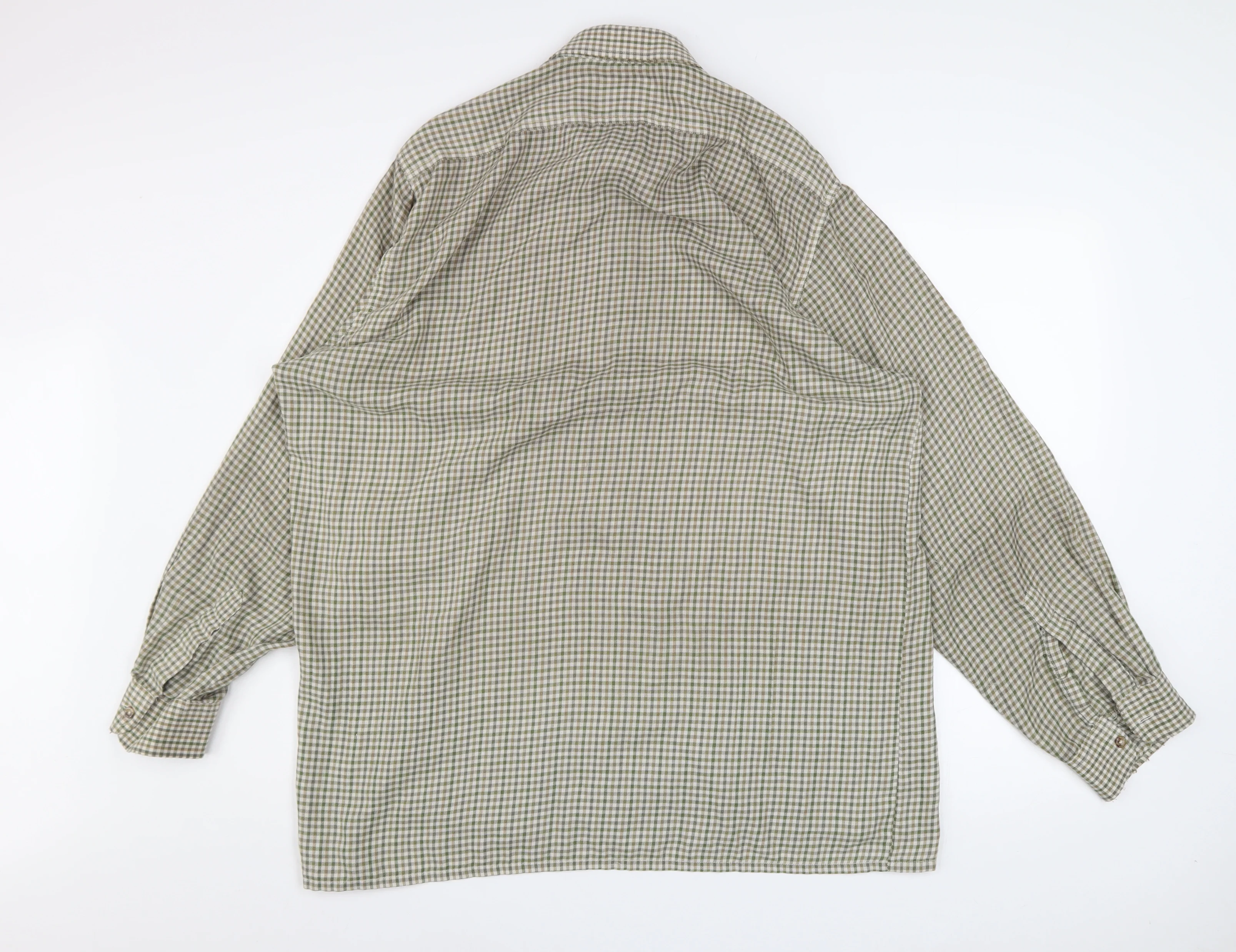 Peter Willis Country Men's Green Check Long Sleeve 16.5in Button-Up Shirt - Image 3
