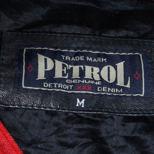Petrol Mens Red Black Varsity Jacket M Wool Leather Retro College Style - Image 5