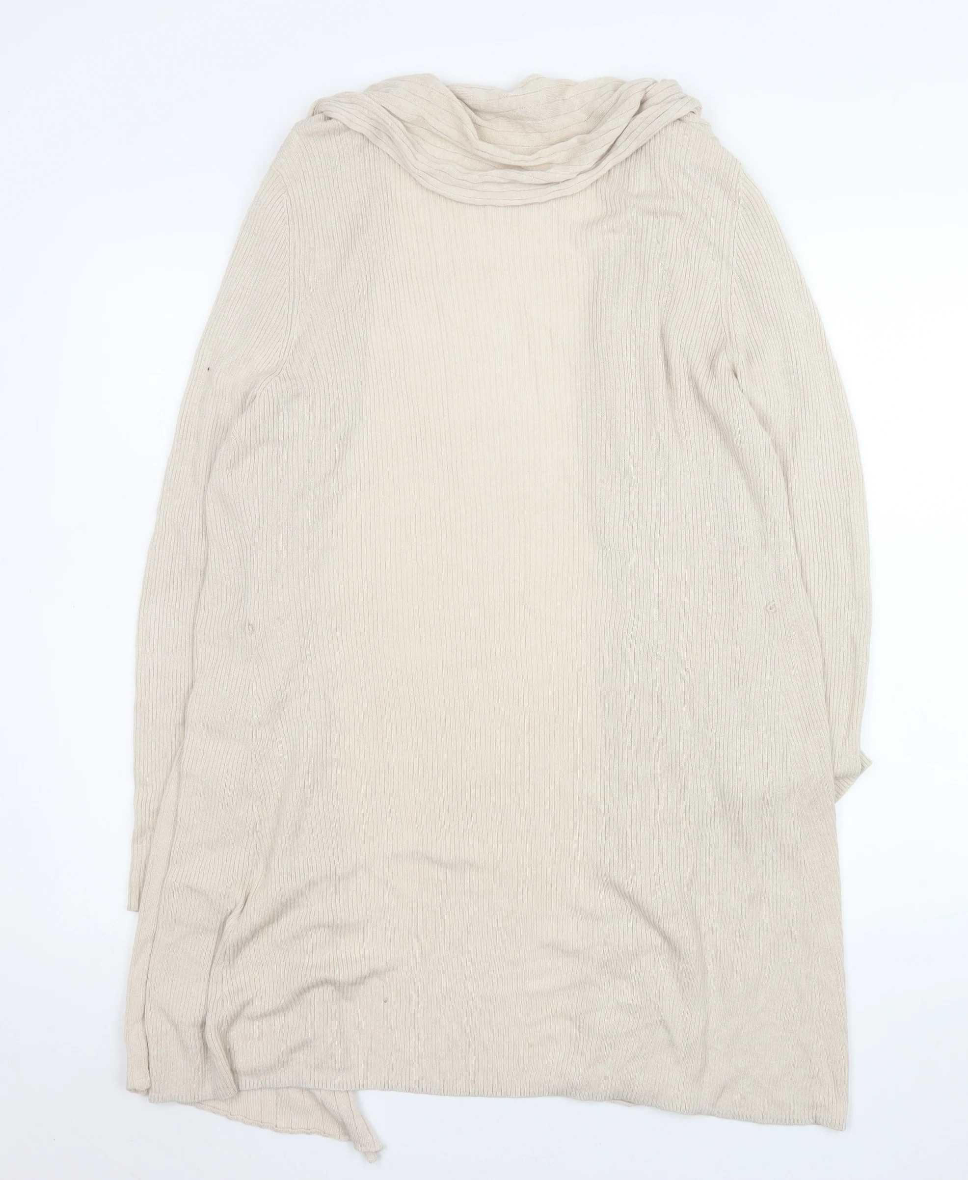 Phase Eight Women Beige Long Sleeve Open Knit Cardigan Size 16 - Image 3