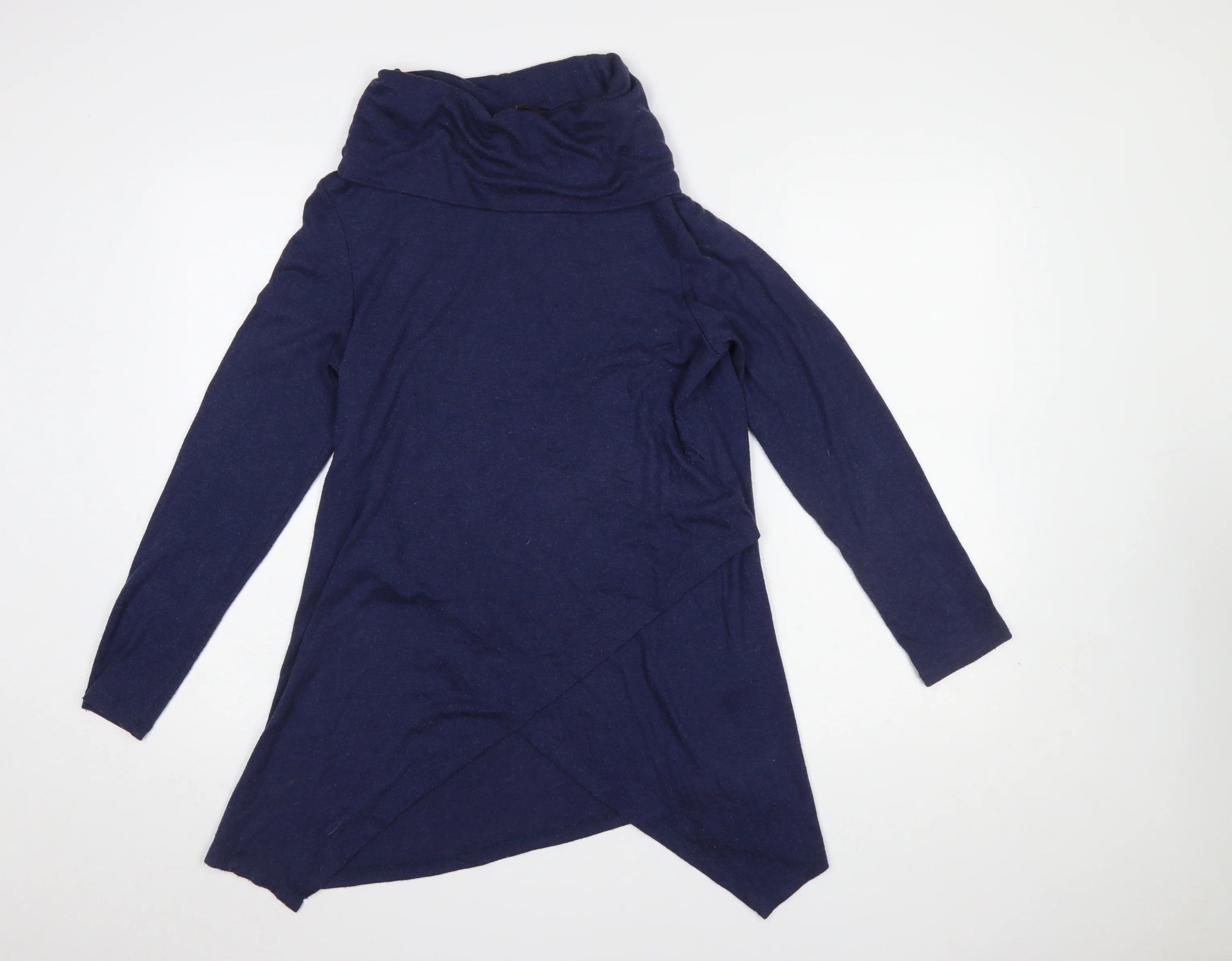 Phase Eight Women Blue Size 16 Cowl Neck Long Sleeve Tunic Top
